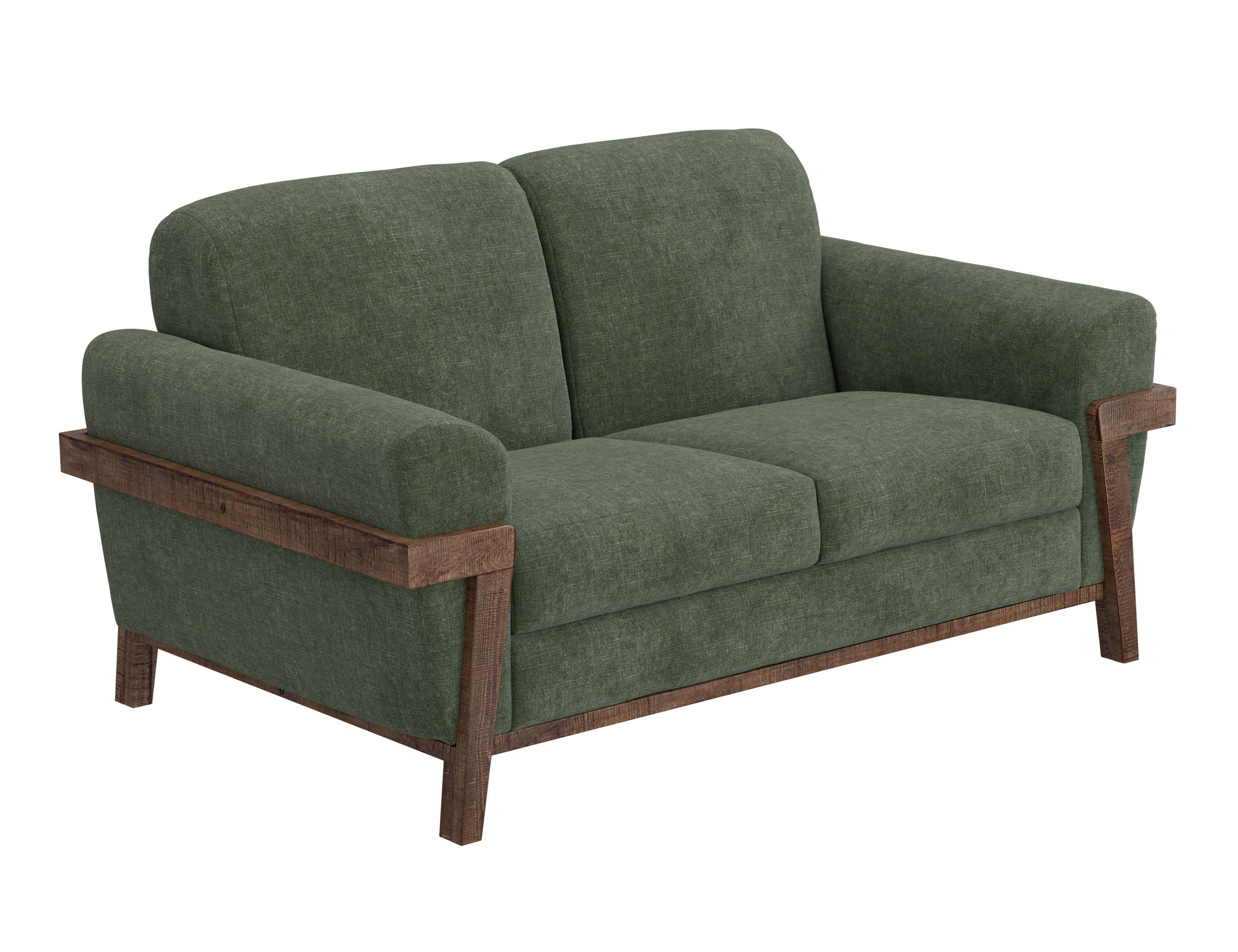 International Furniture Direct Loft Brown - Loveseat - Olive Green
