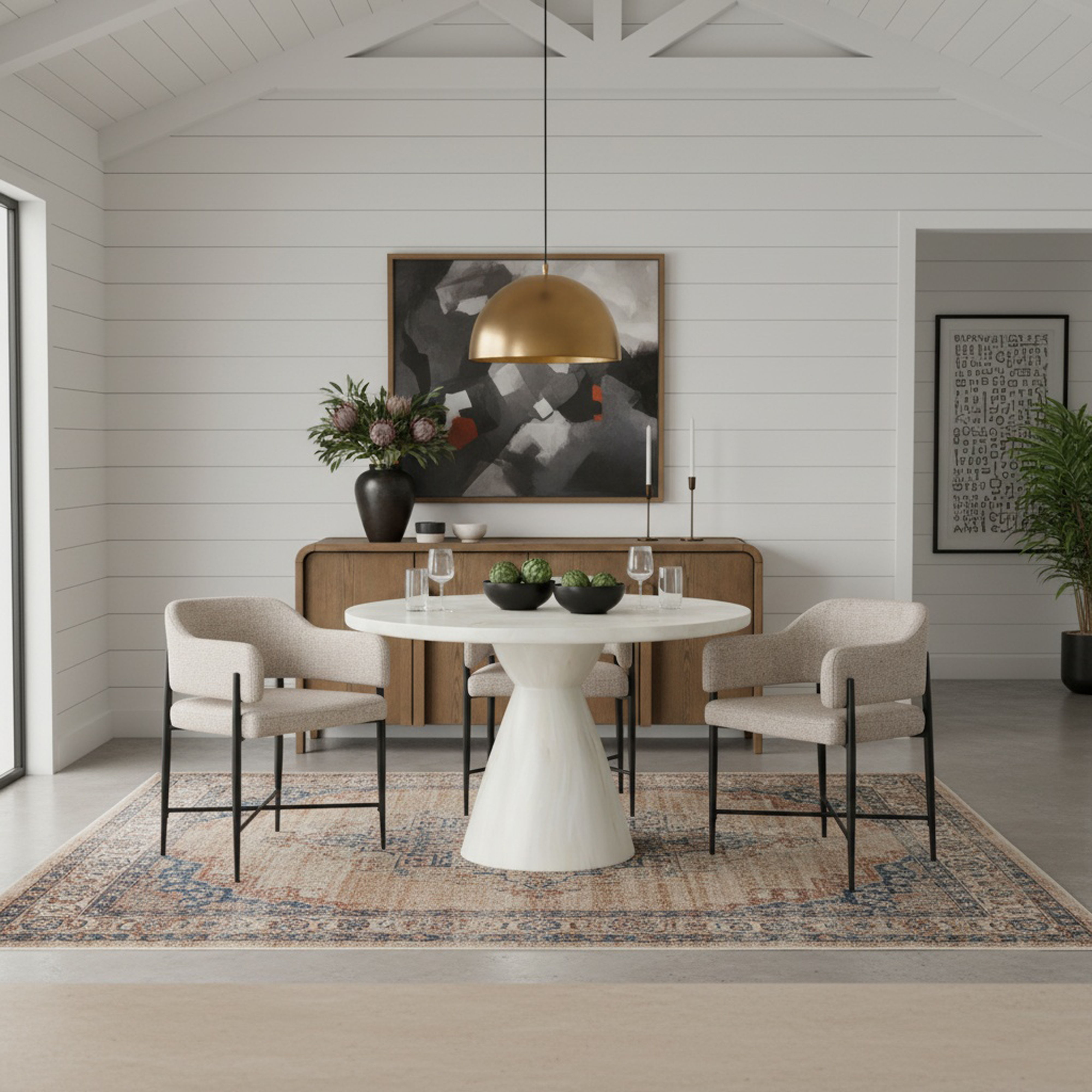 Aquino - Concrete Indoor / Outdoor Dining Table - White