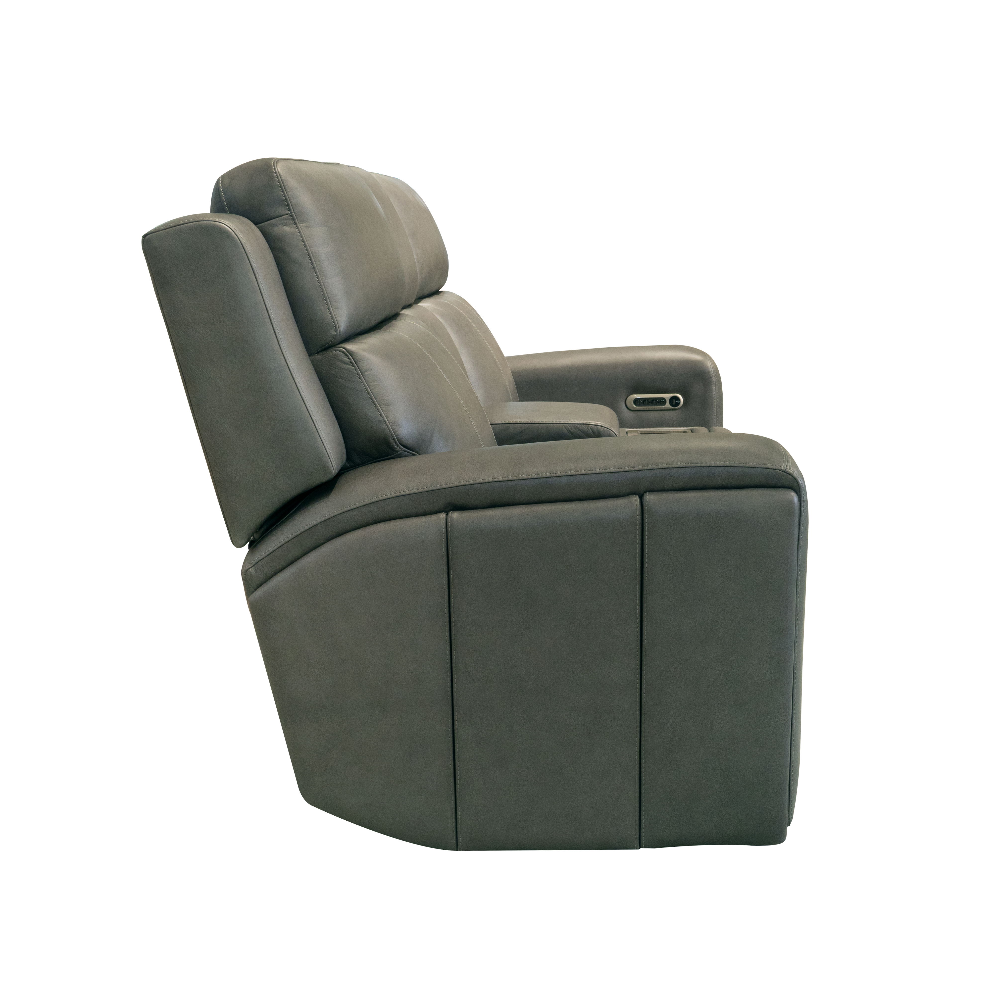 Wyatt - Power Reclining Loveseat With Console & Power Headrests & Lumbar - Gunmetal, dark gray, view 4
