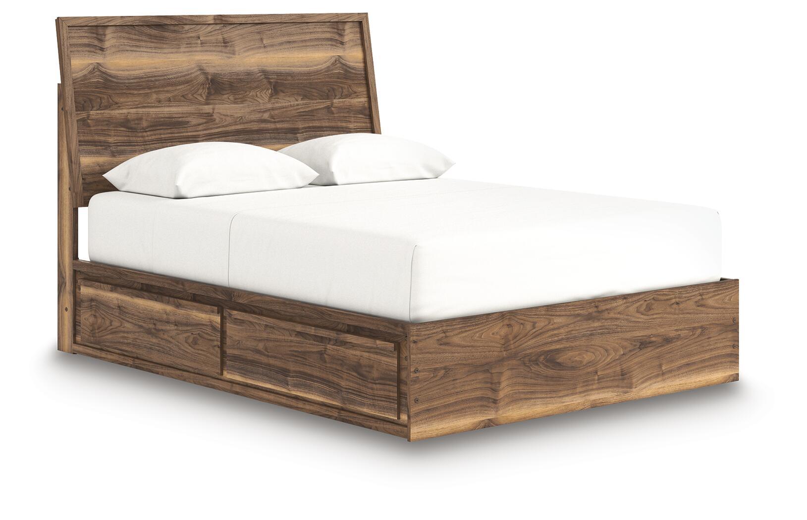 Chirason – Queen Panel Bed With Storage – Brown