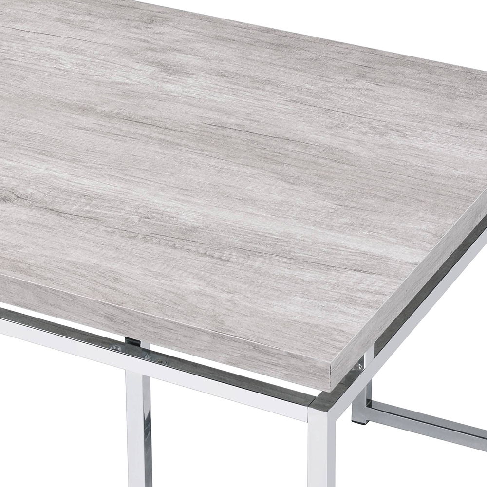Chafik - Coffee Table - Natural Oak & Chrome, light brown, view 4