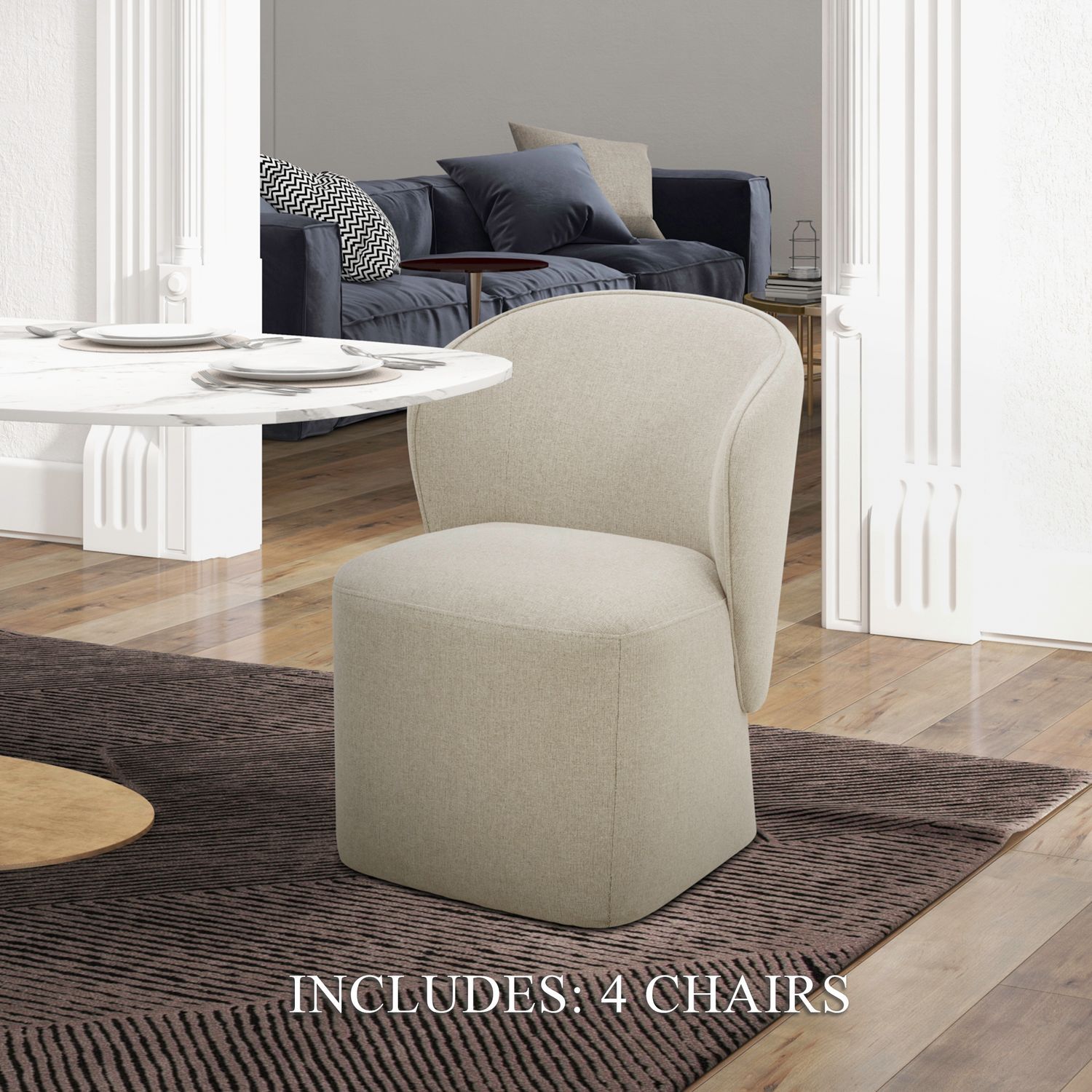 Accent Dining - Accent Dining Chairs (Set of 4) - Beige Image