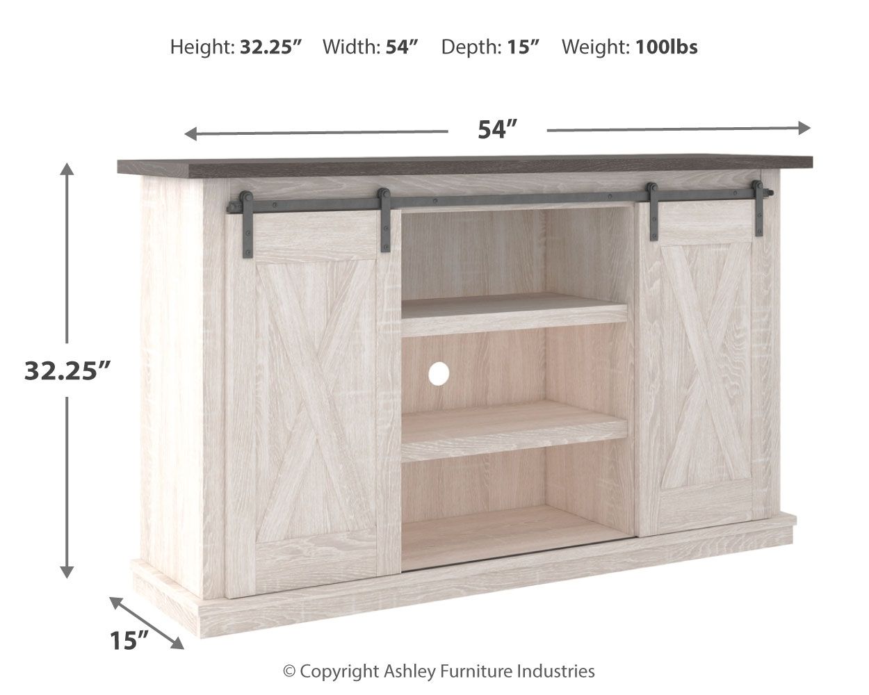 Dorrinson - Medium TV Stand - White