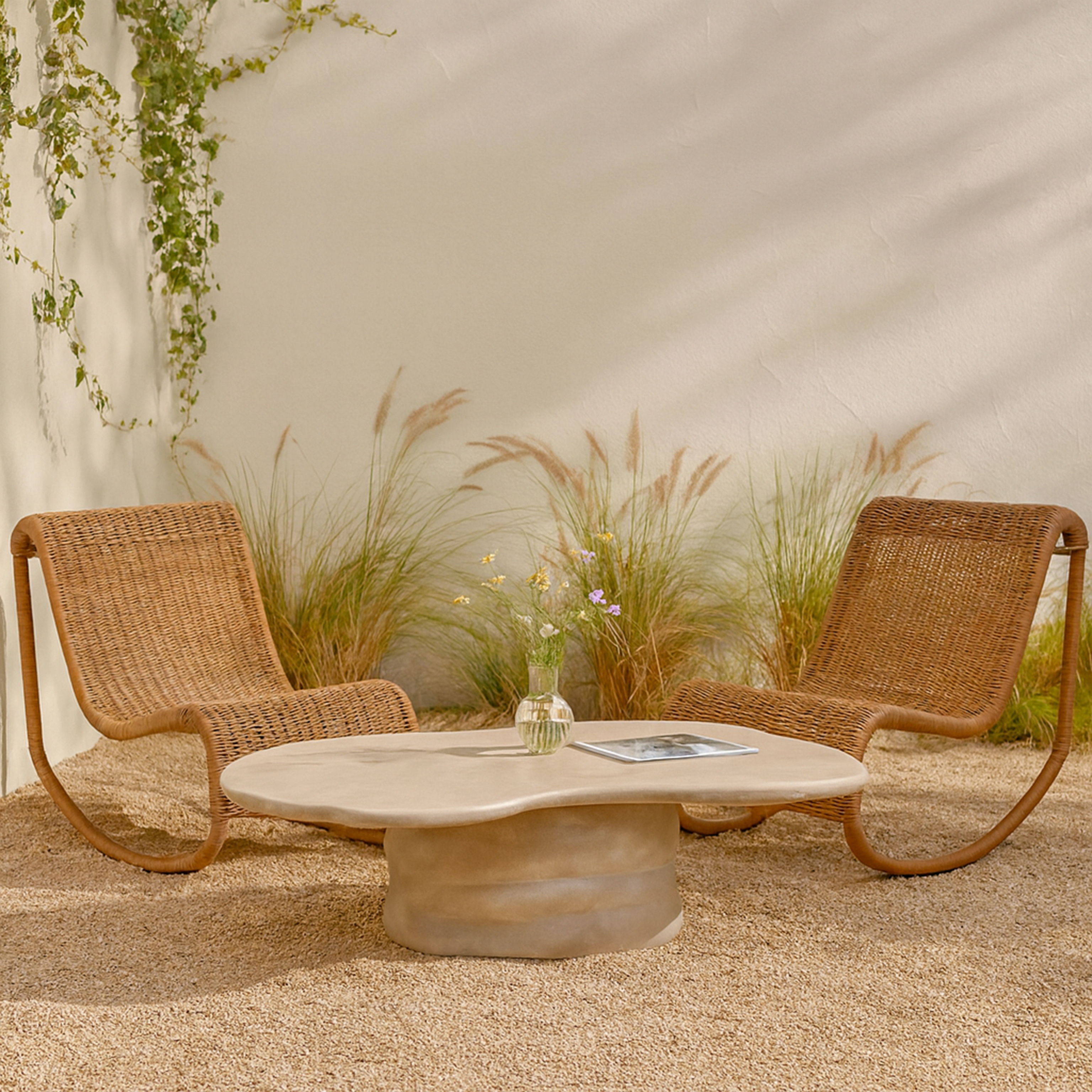 Branna - Concrete Coffee Table - Beige