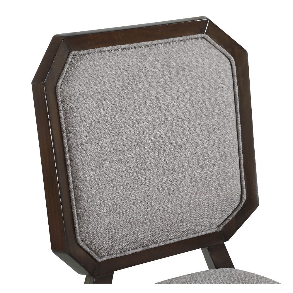 Selma - Side Chair (Set of 2) - Gray Fabric & Tobacco, dark brown, view 5