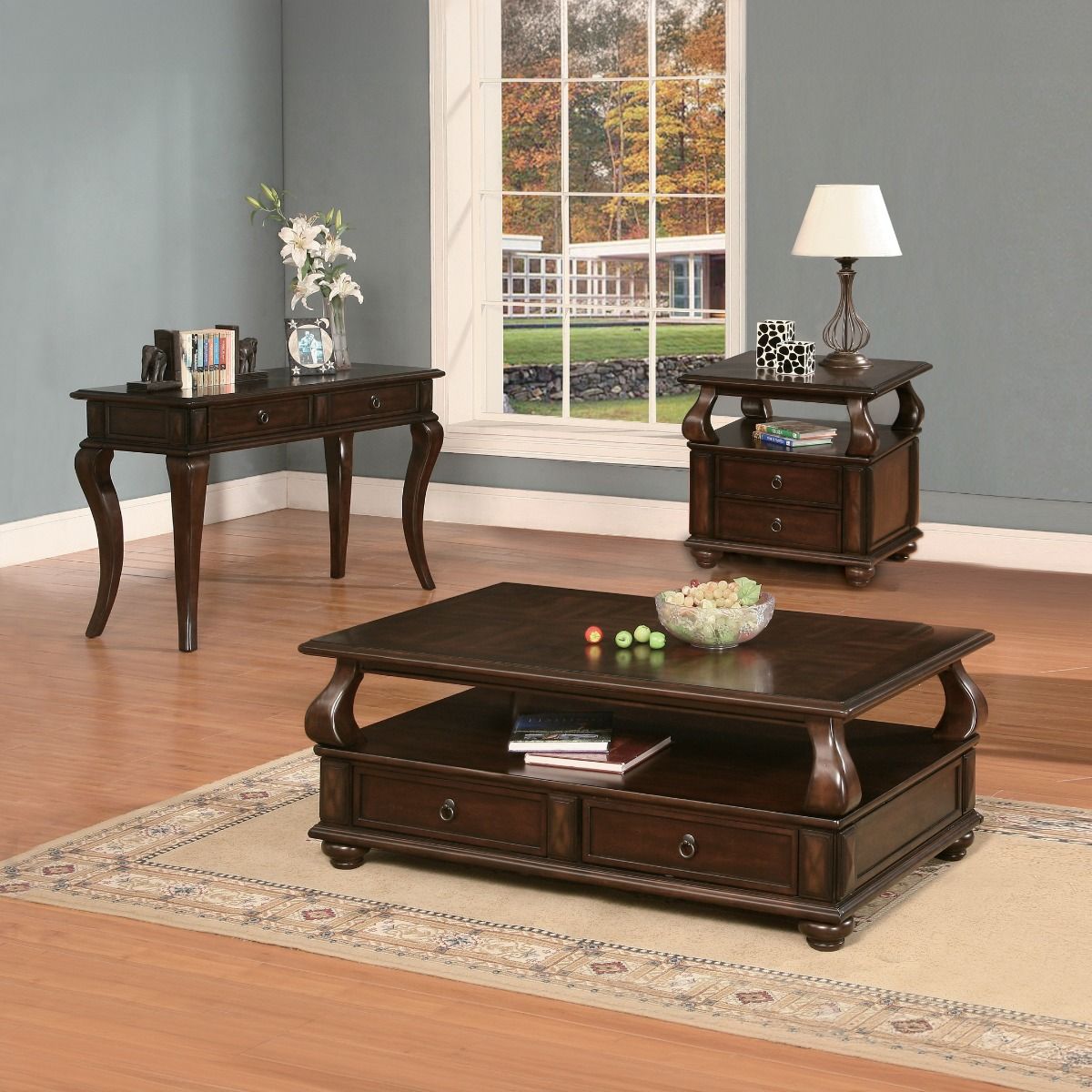 Amado - Sofa Table - Walnut, dark brown, view 4