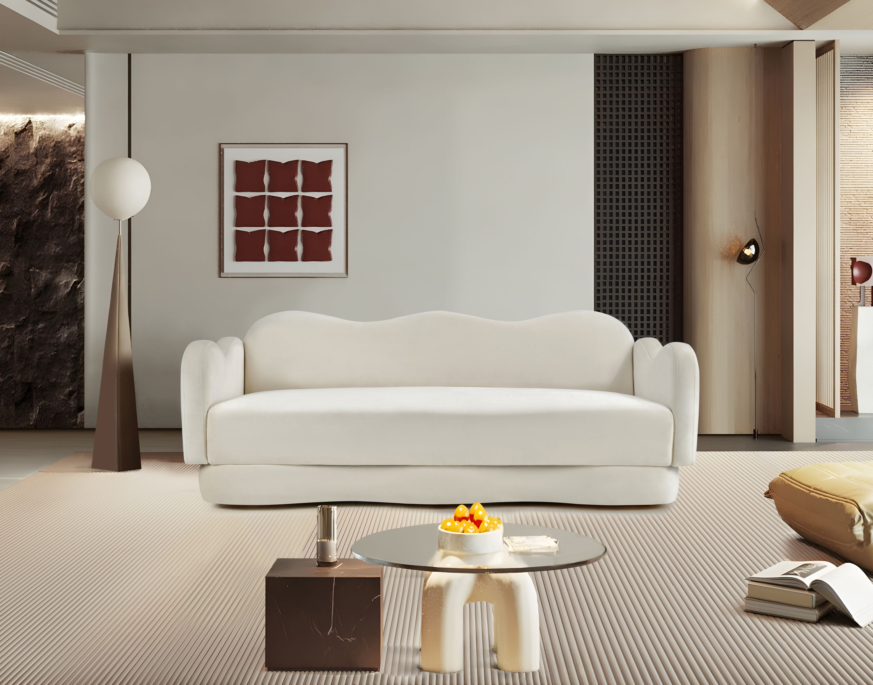 Bloom - Velvet Sofa - Cream