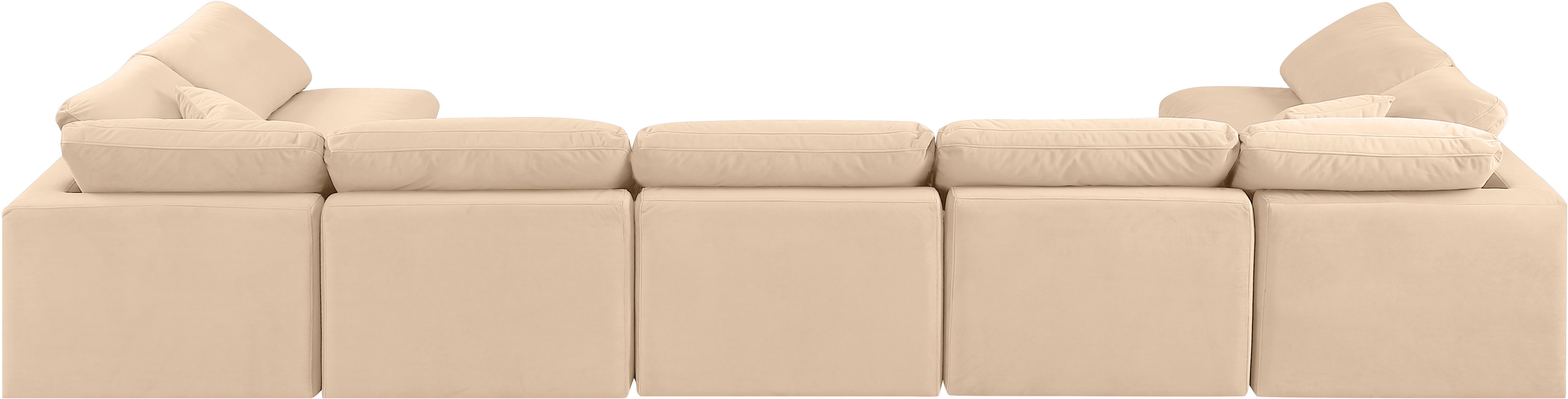 Indulge - Velvet 7 Piece Modular U-Shaped Sectional - Beige