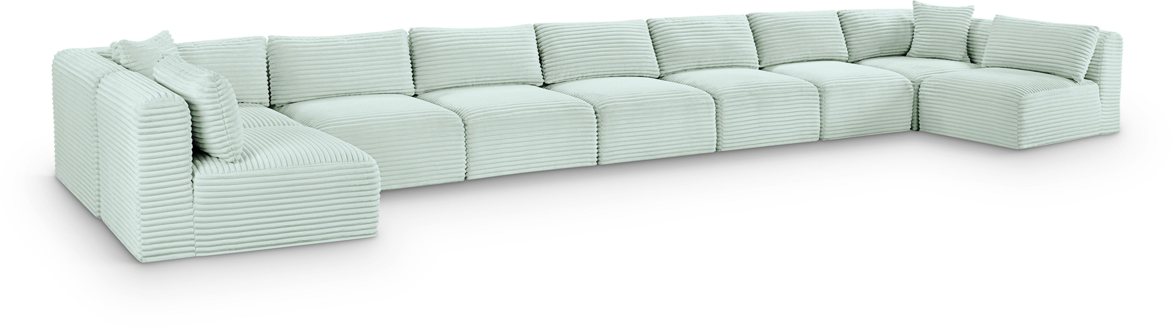 Shaggy - 9 Piece Modular Sectional - Mint