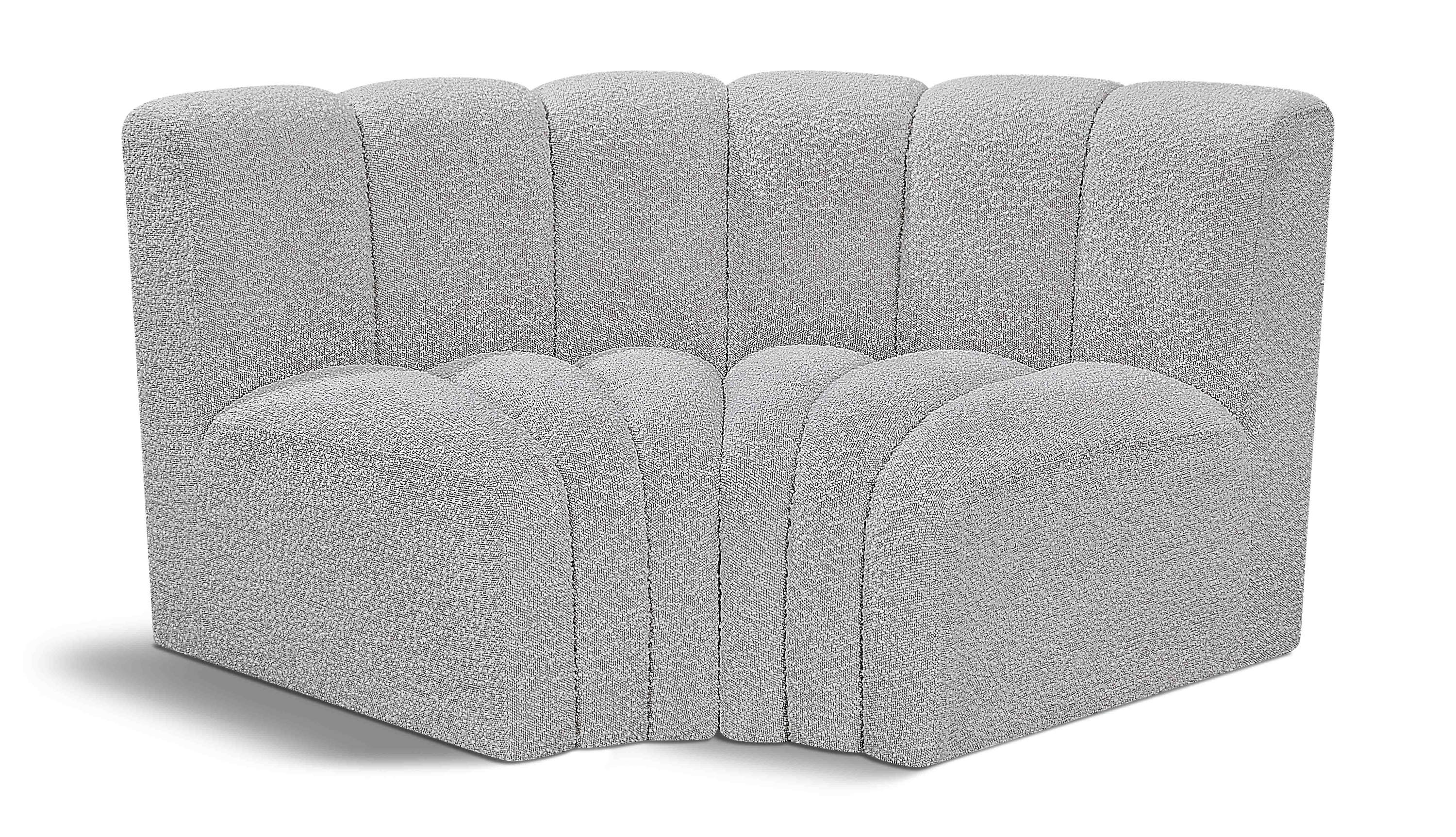 Arc - Boucle Fabric 2 Piece Modular Sofa - Gray