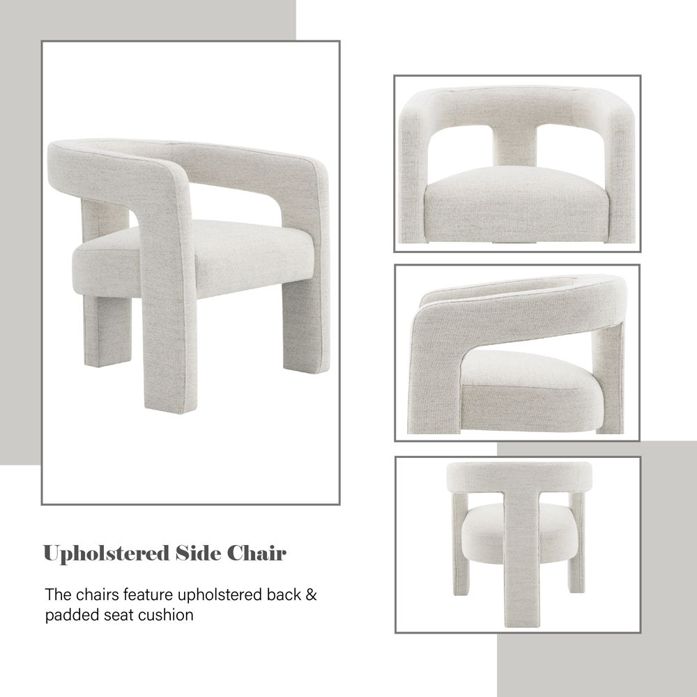 Lomas - Side Chair (Set of 2) - Beige Boucle, white, view 7
