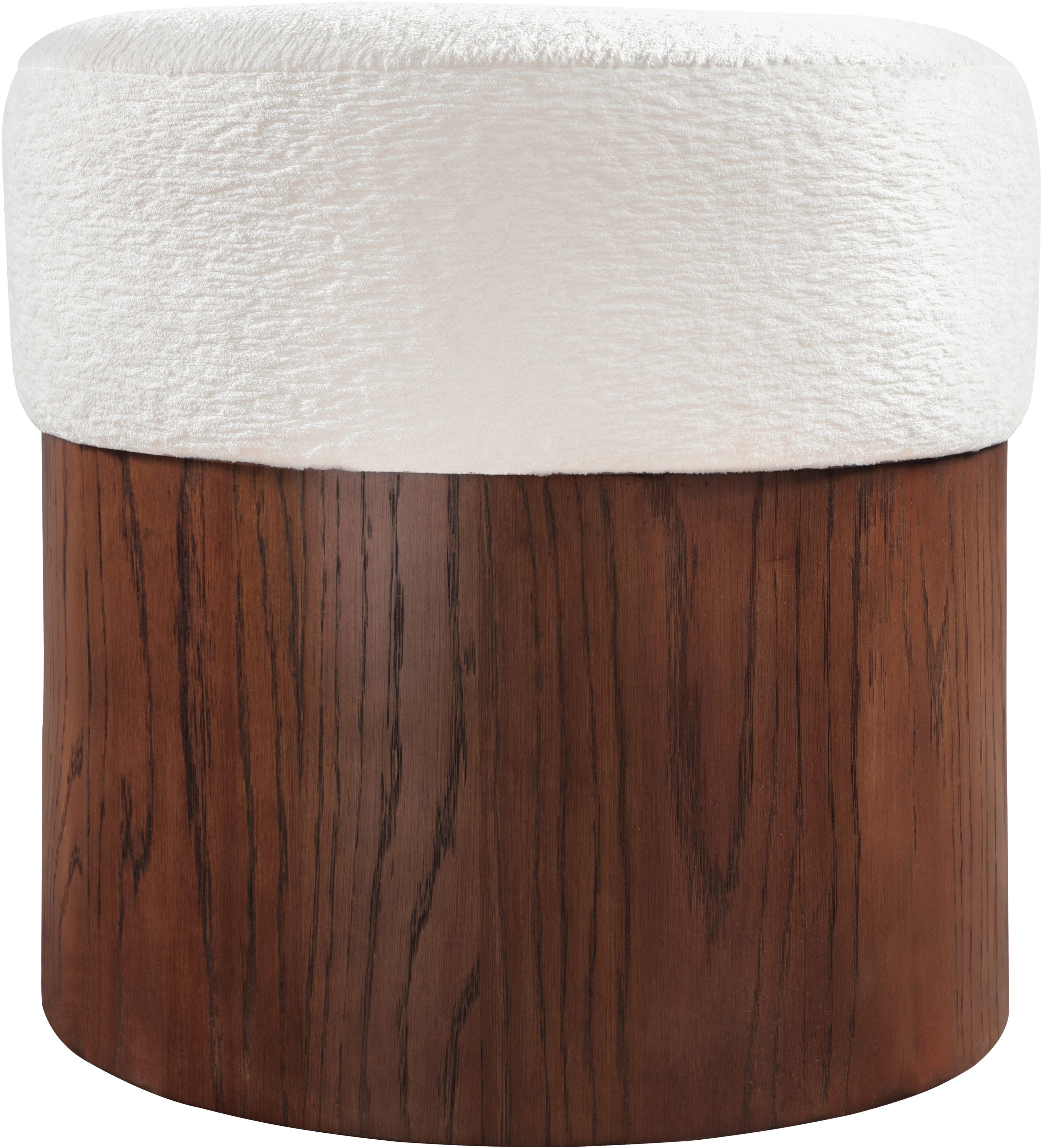Nimes - Ottoman / Stool With Brown Base - Cream