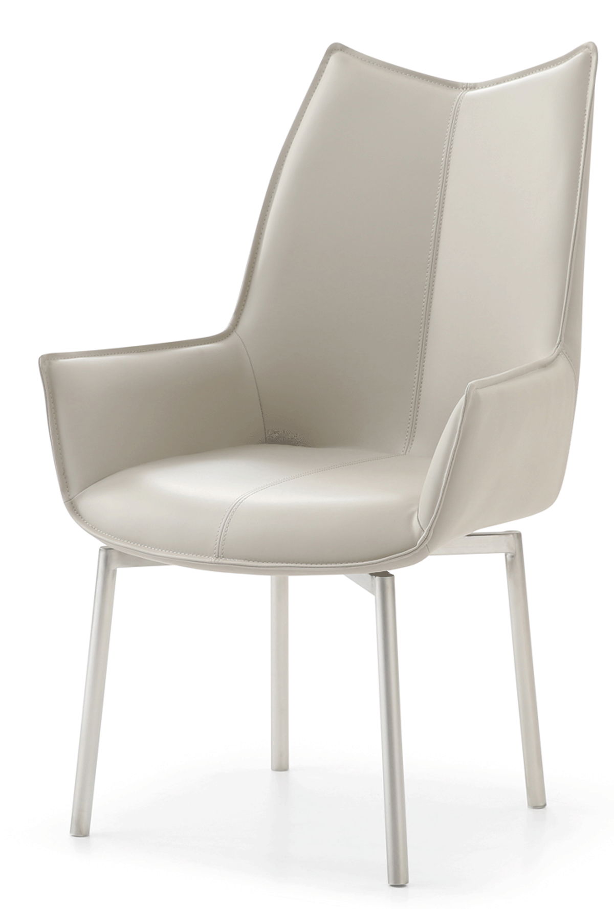 1218 - Swivel Dining Chair With Steel Legs - Gray