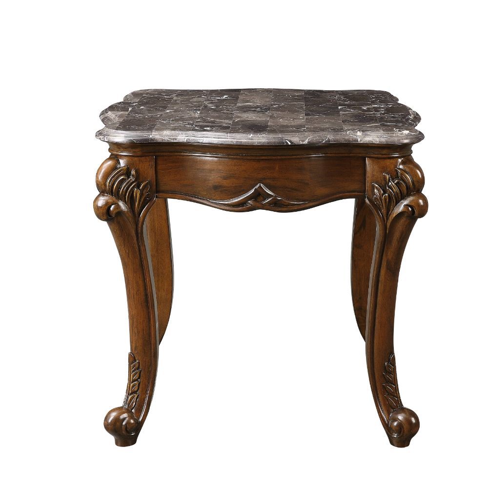 Miyeon - End Table - Marble Top & Cherry, dark brown, view 2