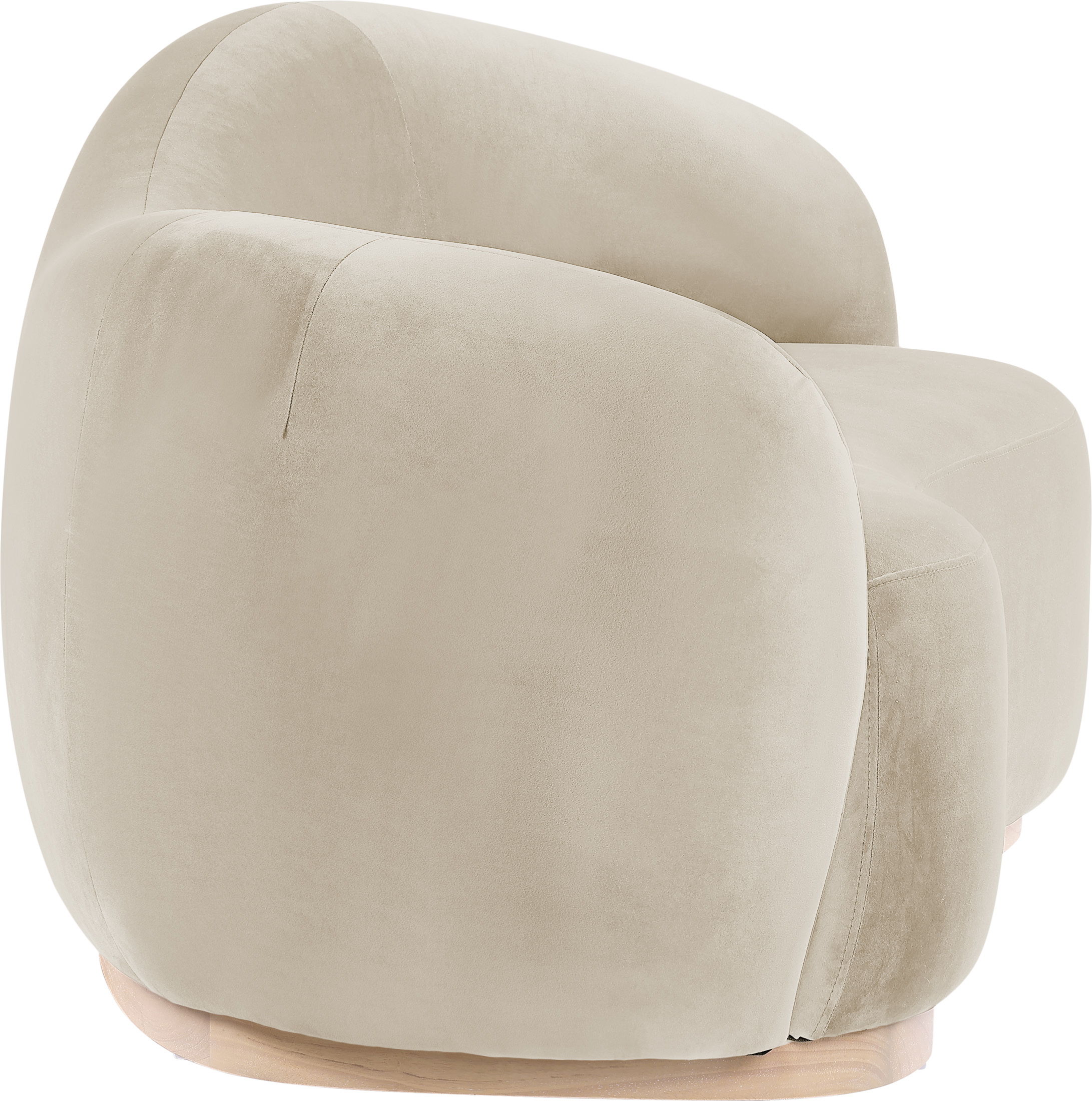 Gustavo - Velvet 72.5" Upholstered Loveseat - Cream