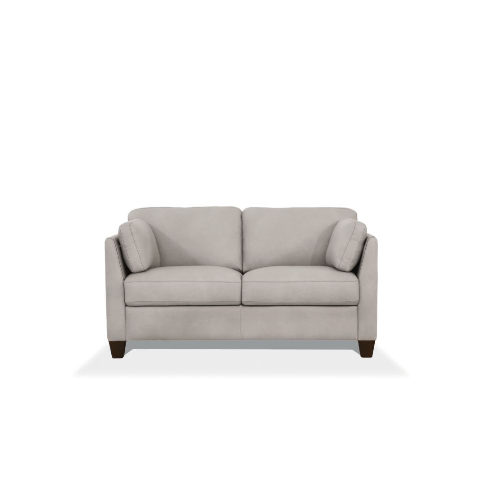 Matias - Loveseat - Dusty White Leather, white, view 2