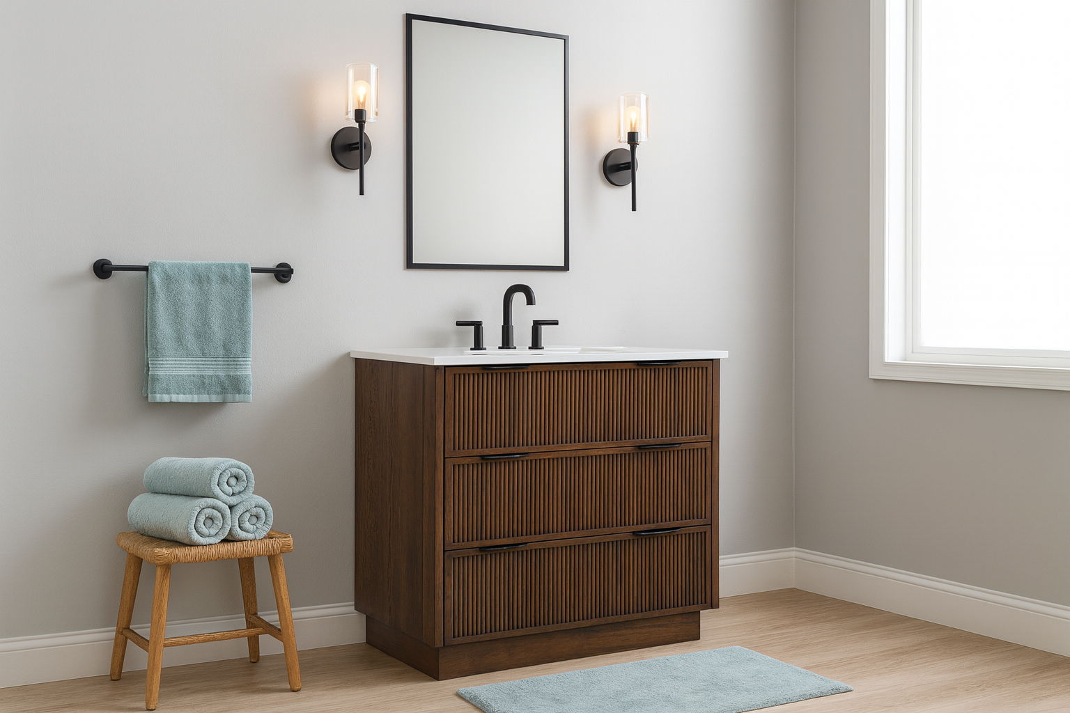Willard - Engineered Stone And Solid Wood 36" Bathroom Vanity - Brown