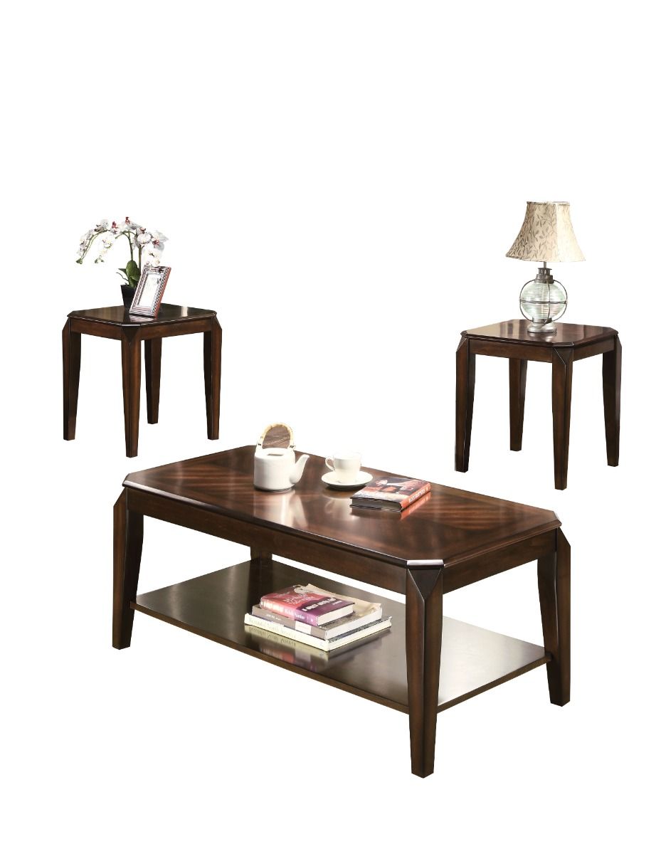 Docila - 3 Piece Coffee & End Set - Walnut, dark brown, view 2