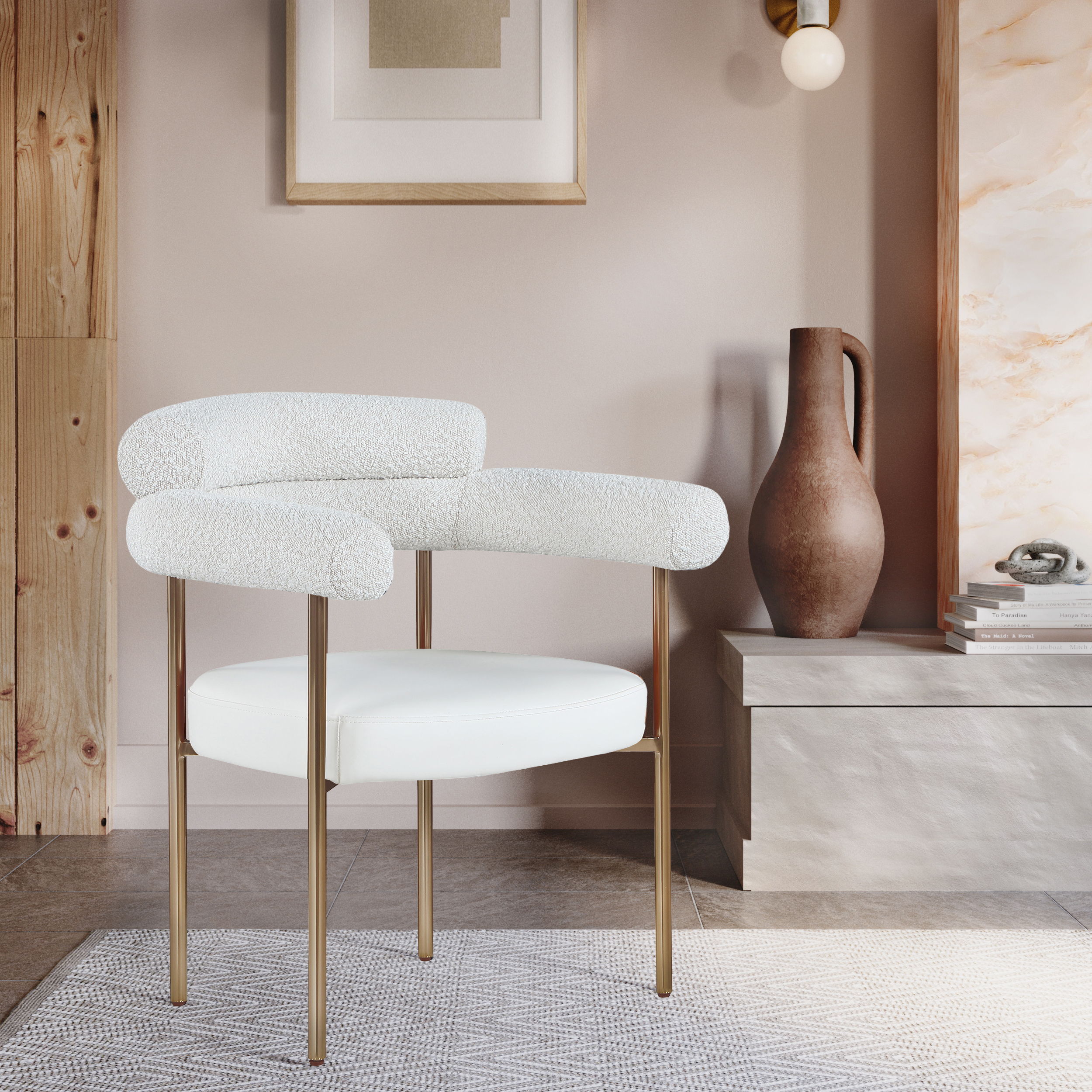 Blake - Dining Chair (Set of 2) Faux Leather - Cream