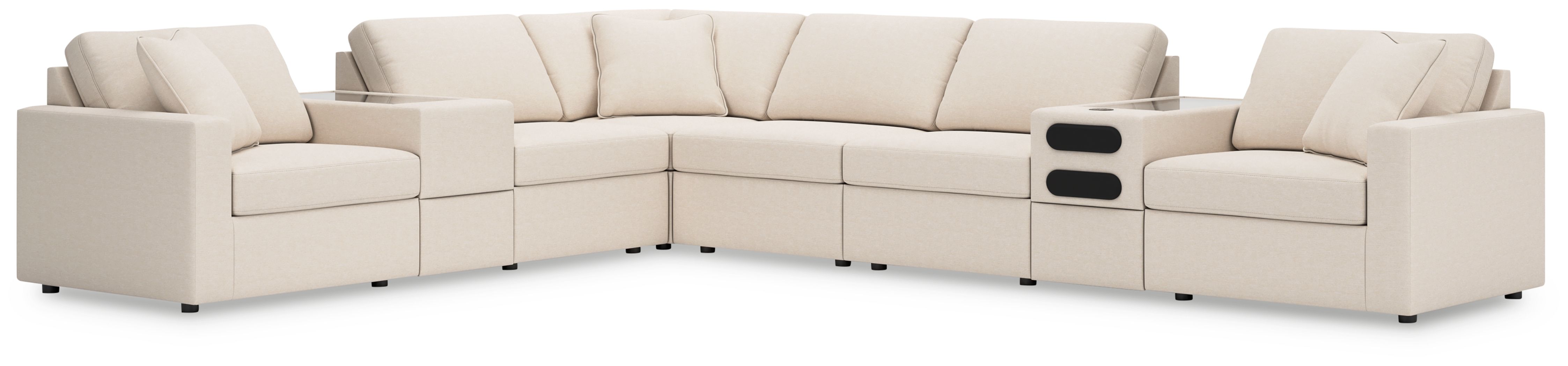 8 Pc · Sectional With Audio And Storage Consoles