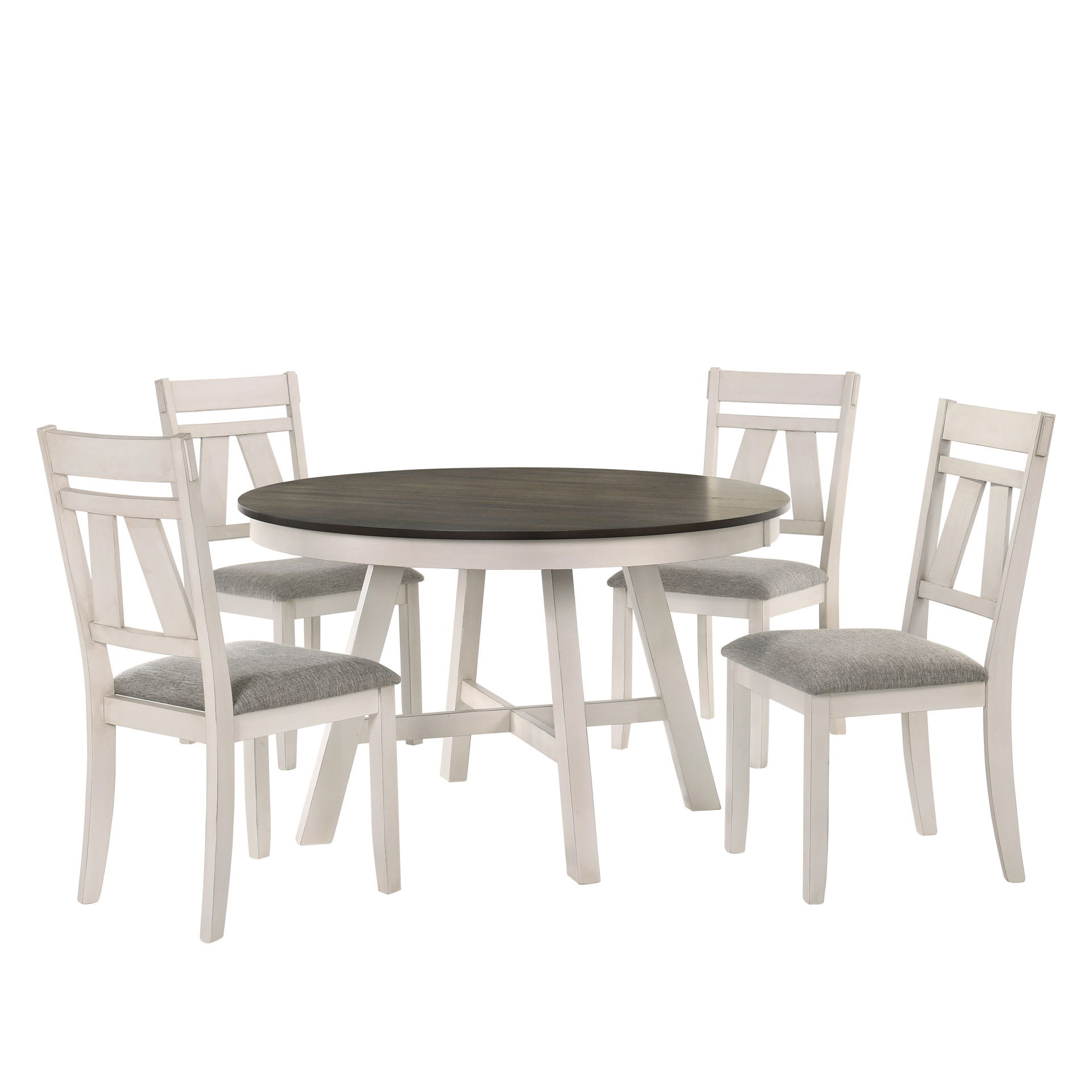 Maisie - Round Table - White / Brown, white, view 4