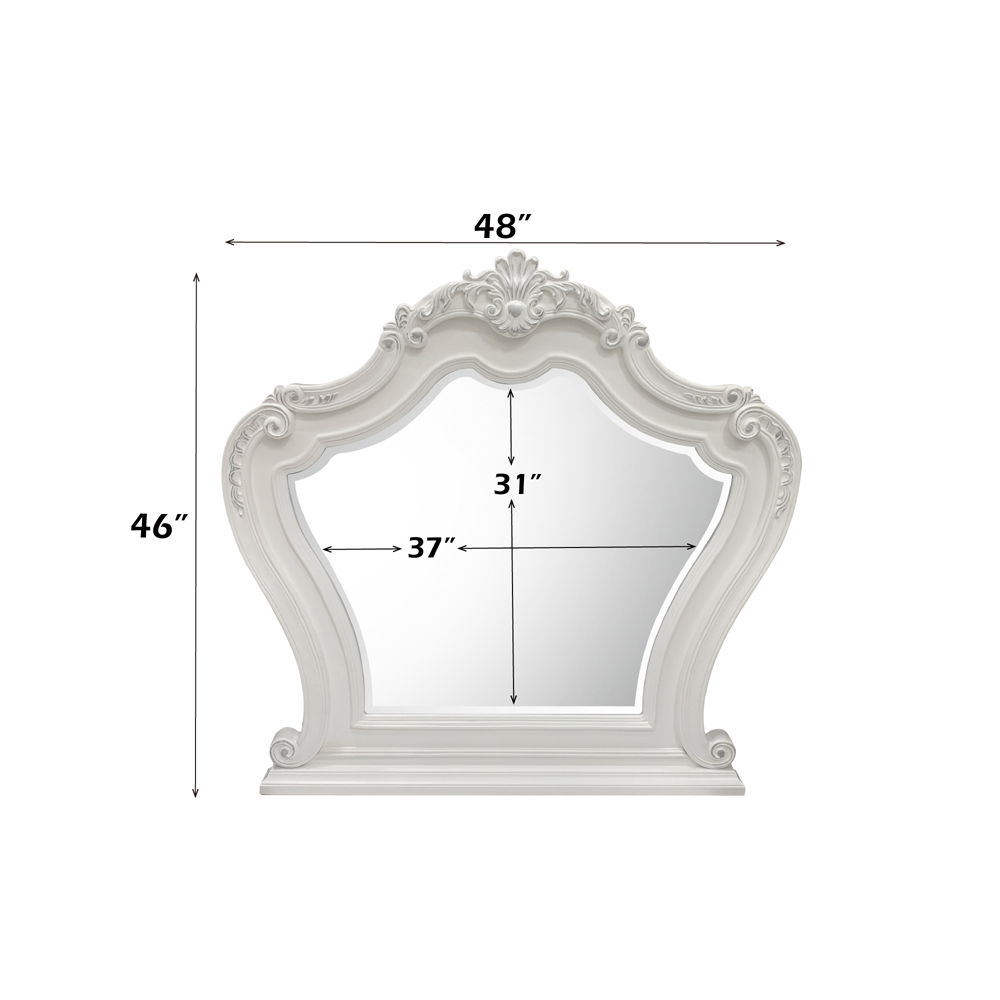 Latisha - Mirror - White, dark brown, view 3