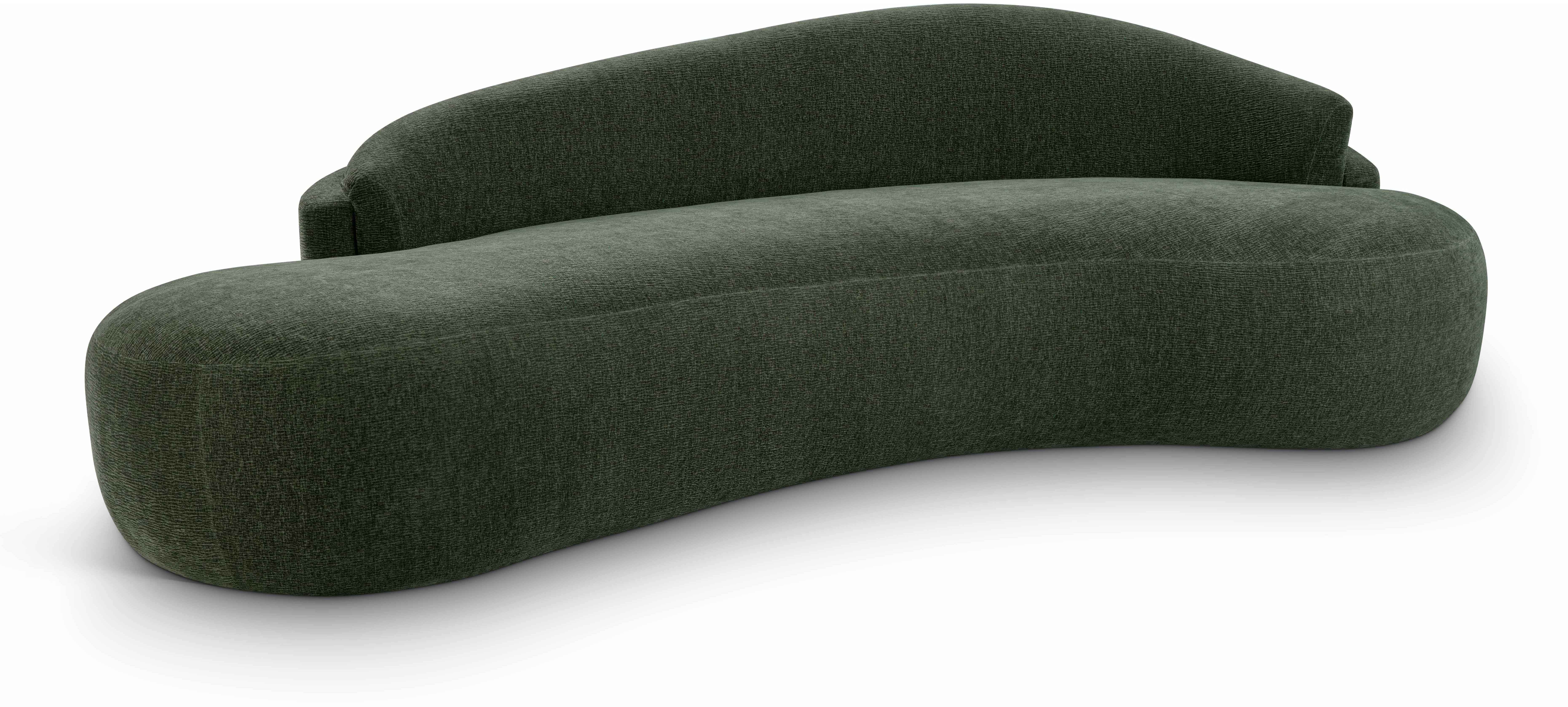 Caspian - Chenille Fabric 101" Upholstered Sofa - Green