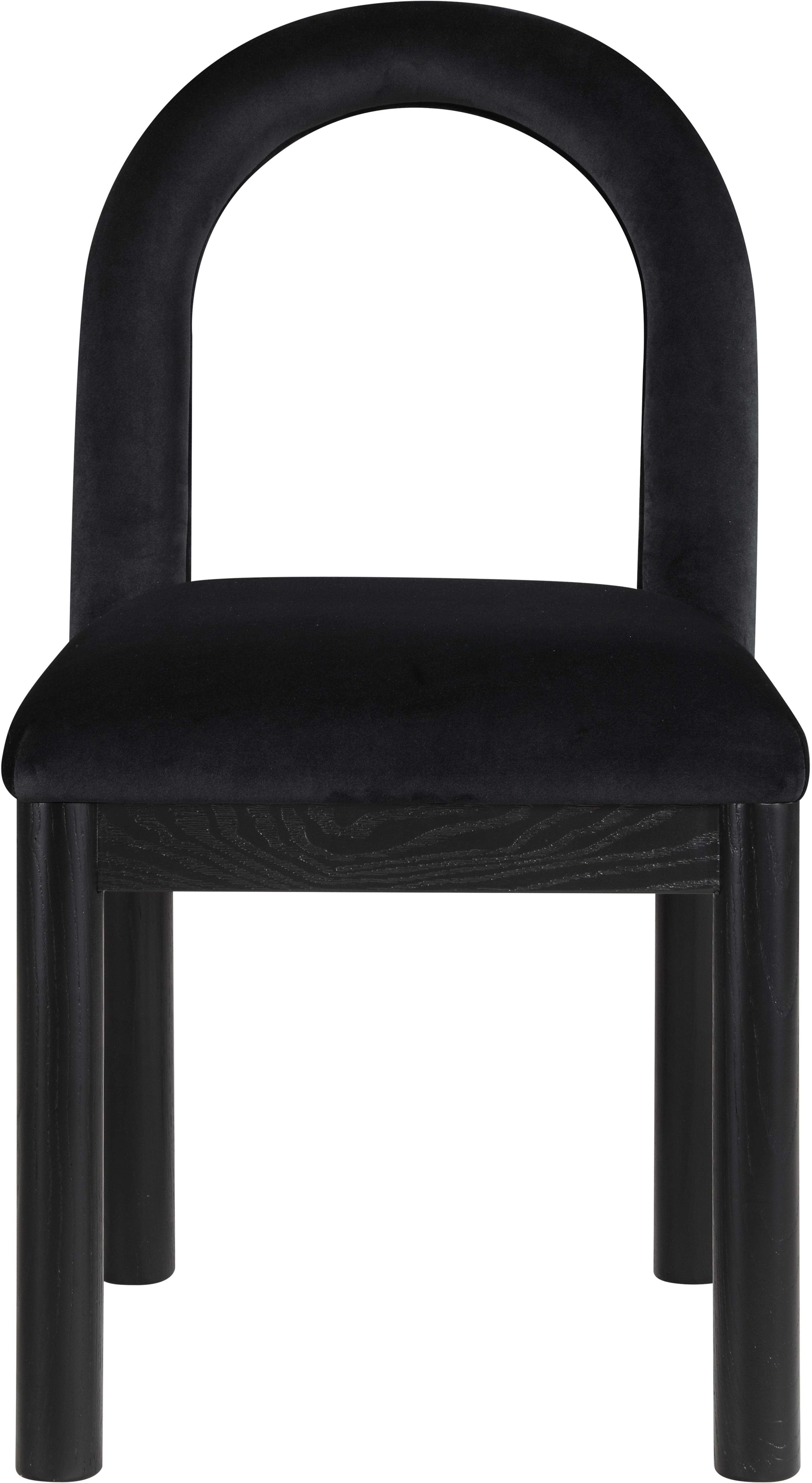 Conrad - Velvet Dining Chair With Black Legs - Black