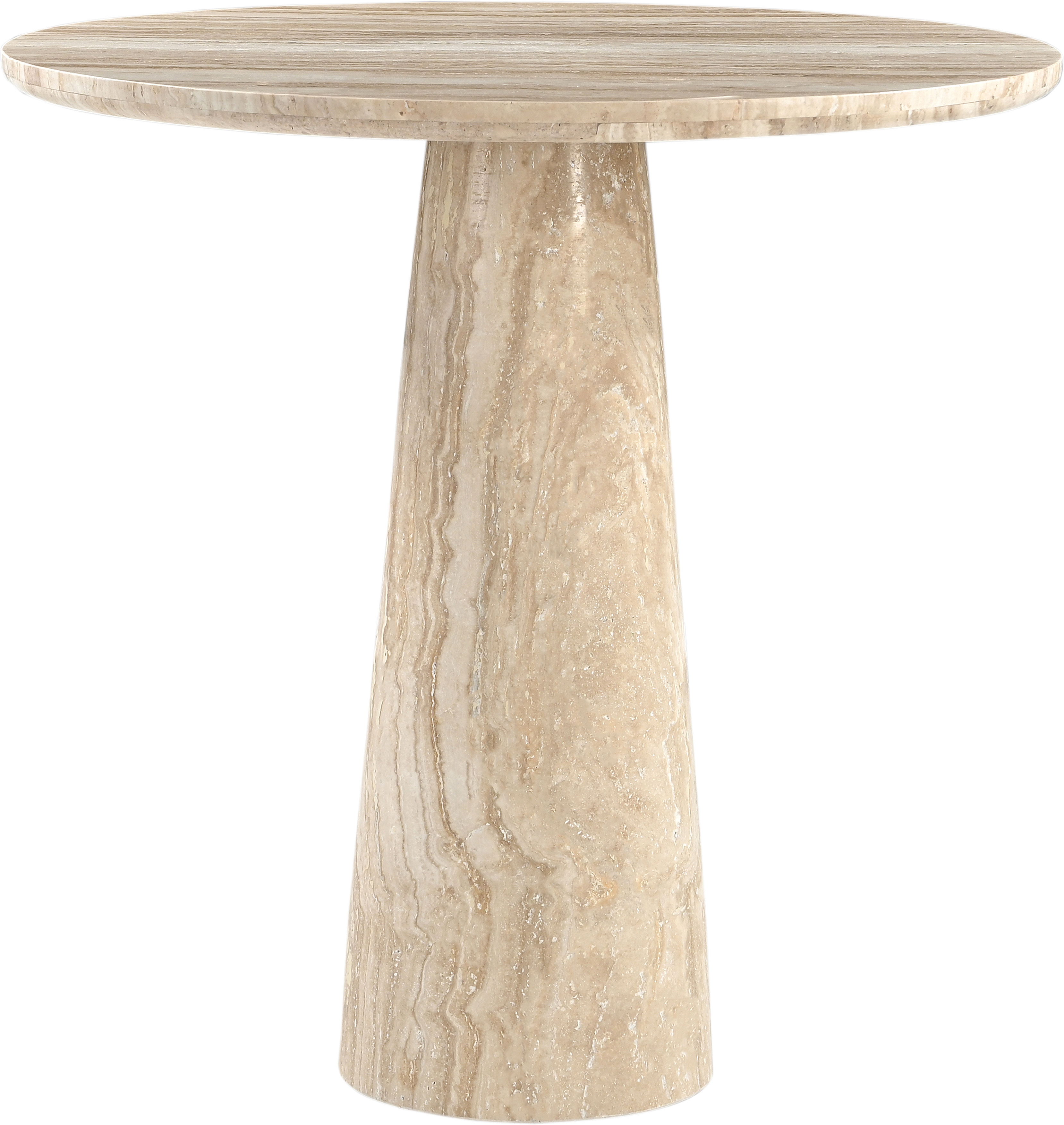 Fontelina - 30" Genuine Marble Bistro Dining Table - Beige