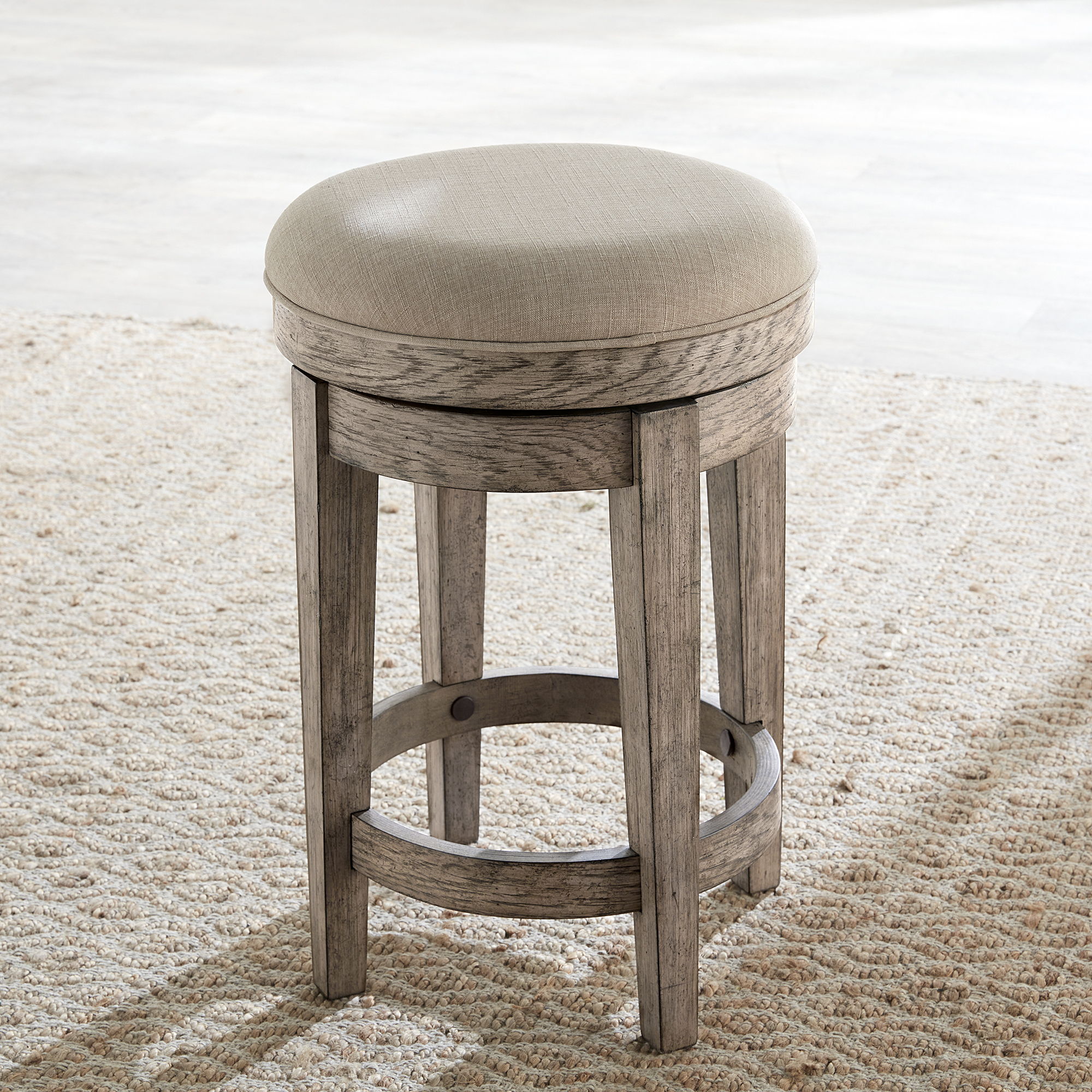 City Scape - Upholstered Swivel Console Stool - Burnished Beige Image
