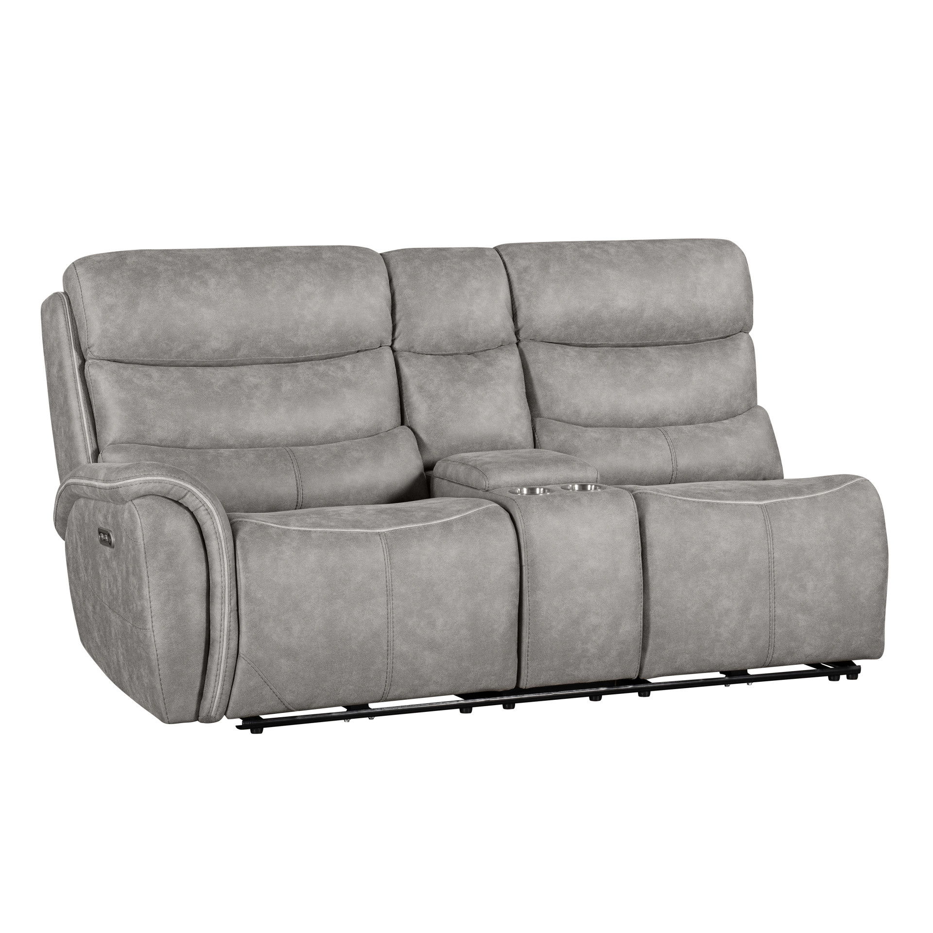 Kamari - LAF Console Loveseat With Dual Power Headrest & Footrest - Gray