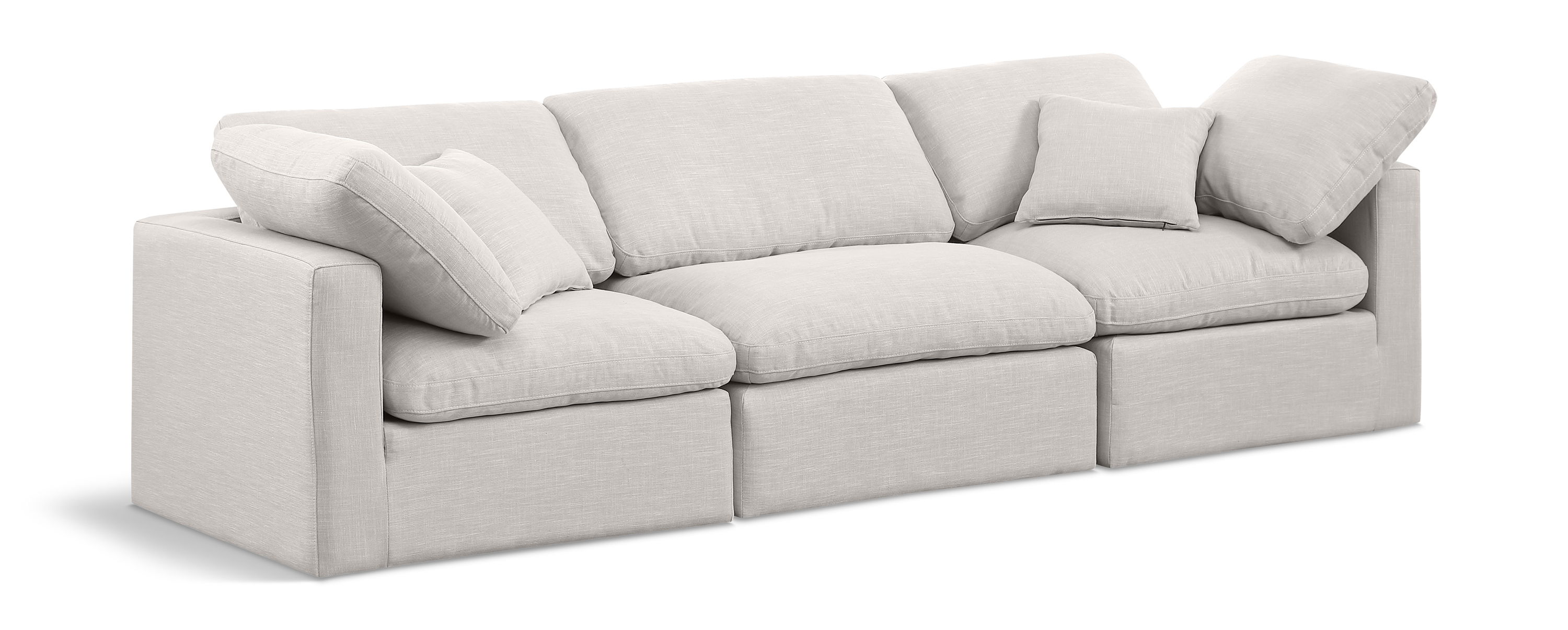 Indulge - Linen 3 Seat Modular Sofa - Cream