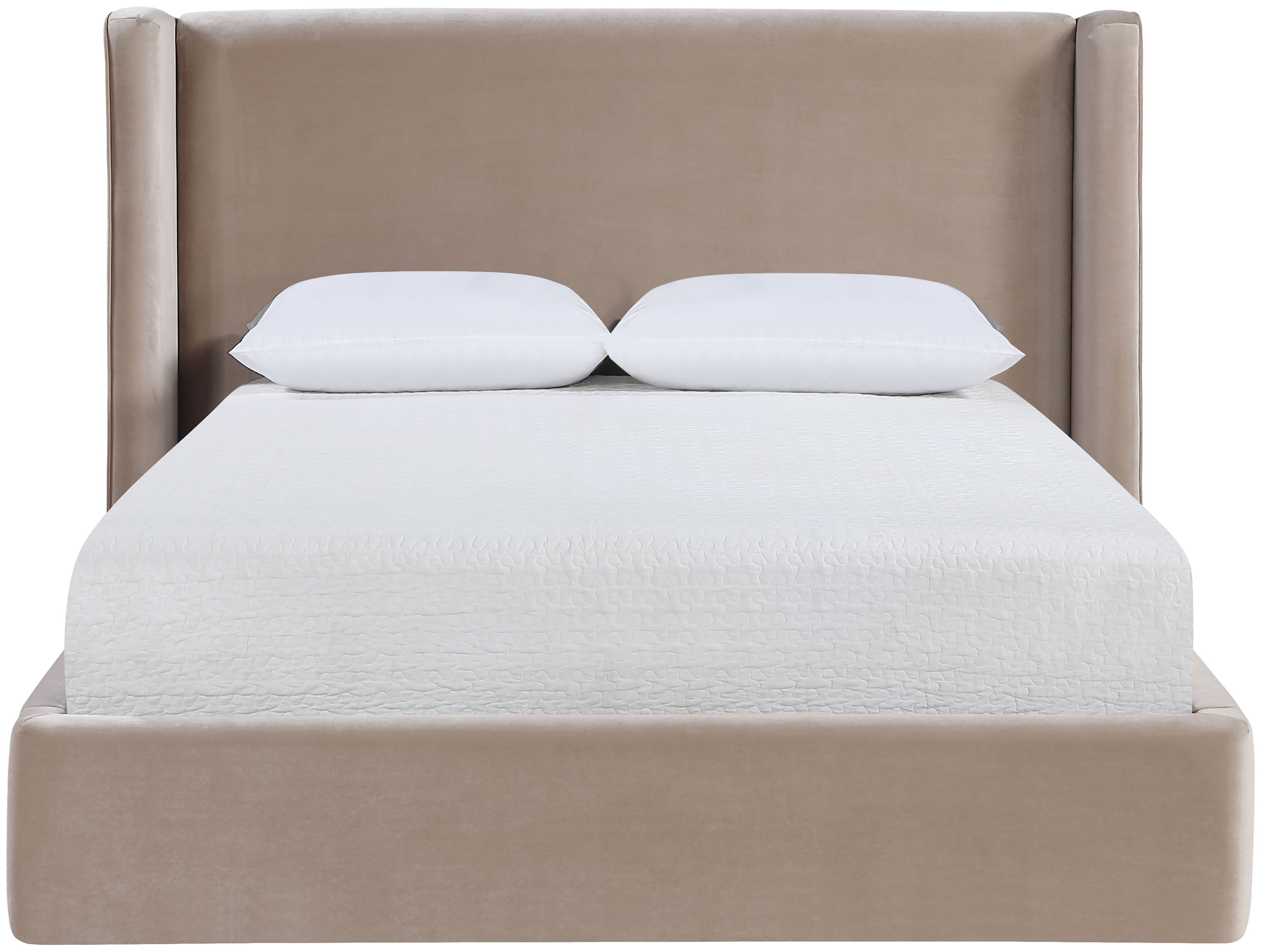 Kendall - Velvet Upholstered Full Bed - Taupe