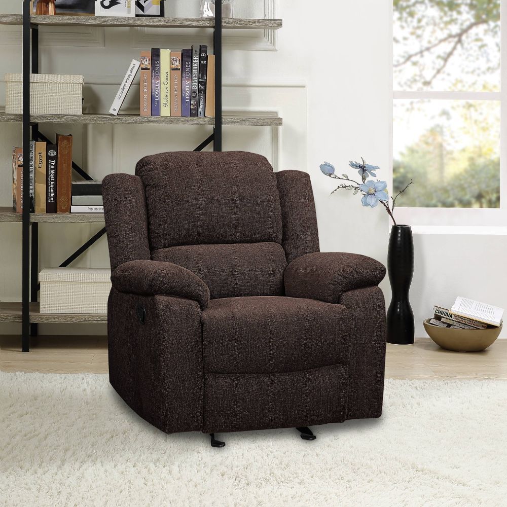Madden - Motion Glider Recliner - Brown Chenille, dark brown, view 5