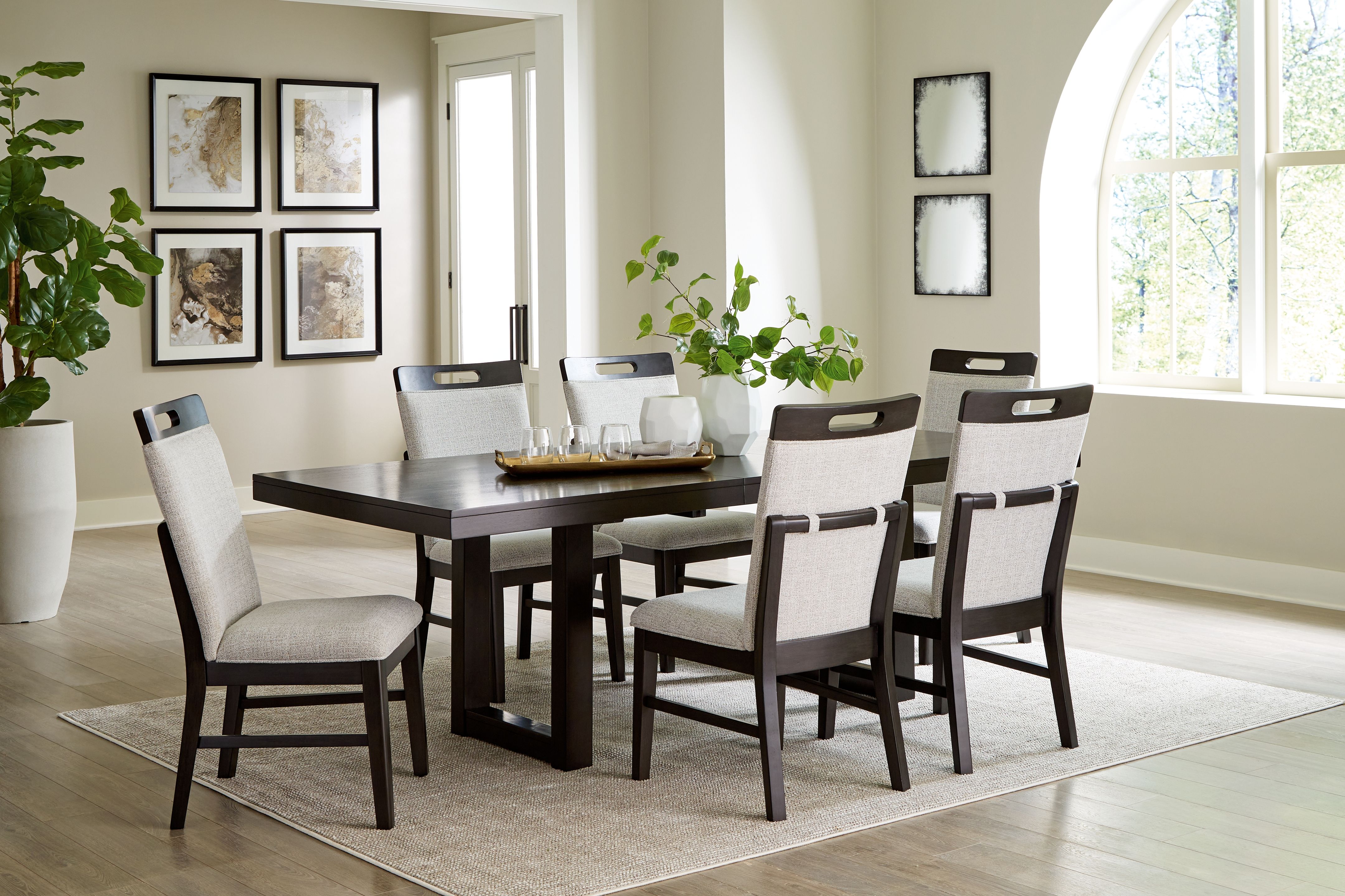 7 Pc · Rectangular Extension Table, 6 Side Chairs