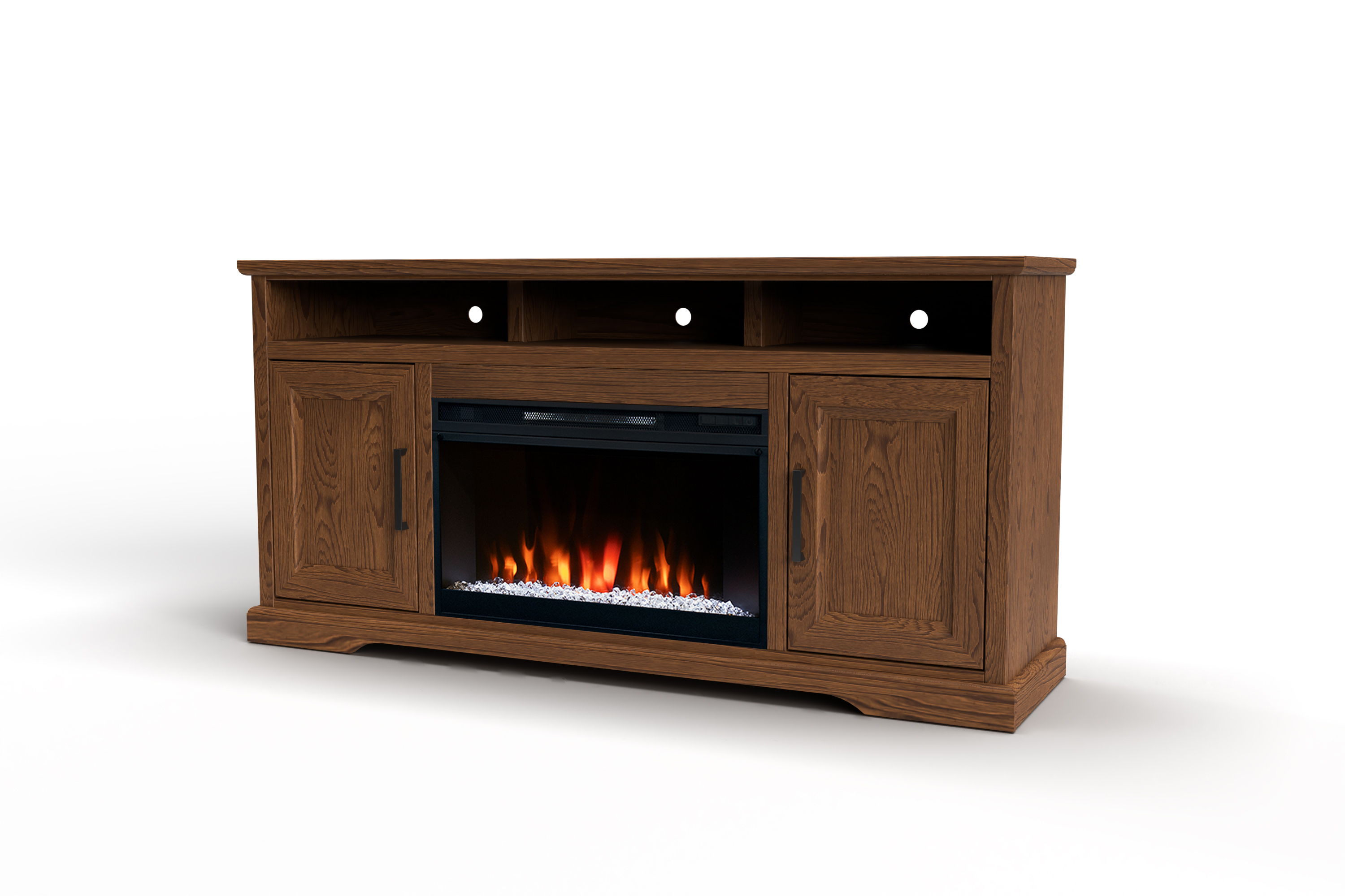 Cheyenne - 65\" Fireplace Console - Bourbon Oak