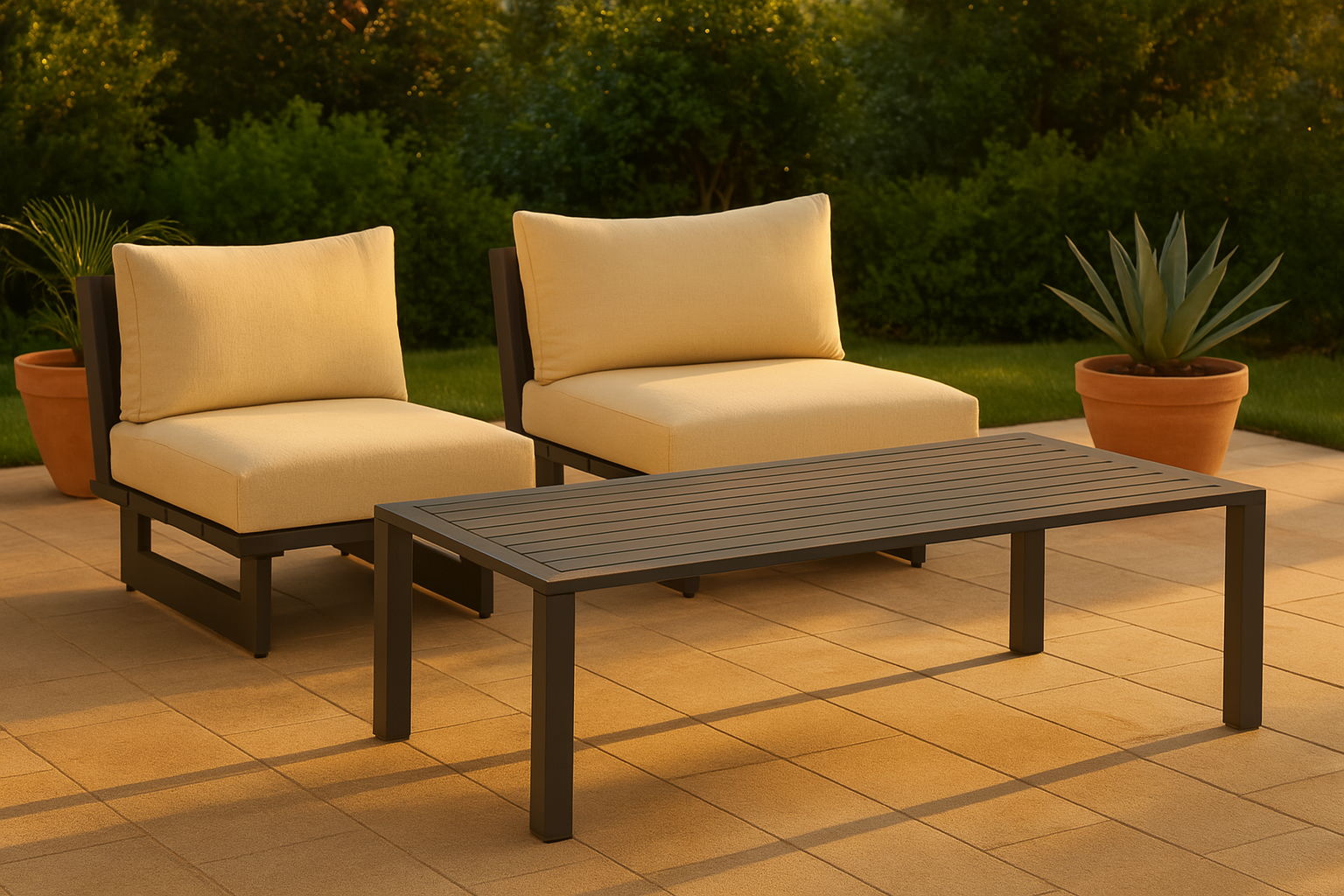 Maldives - 47" Patio Coffee Table - Dark Gray