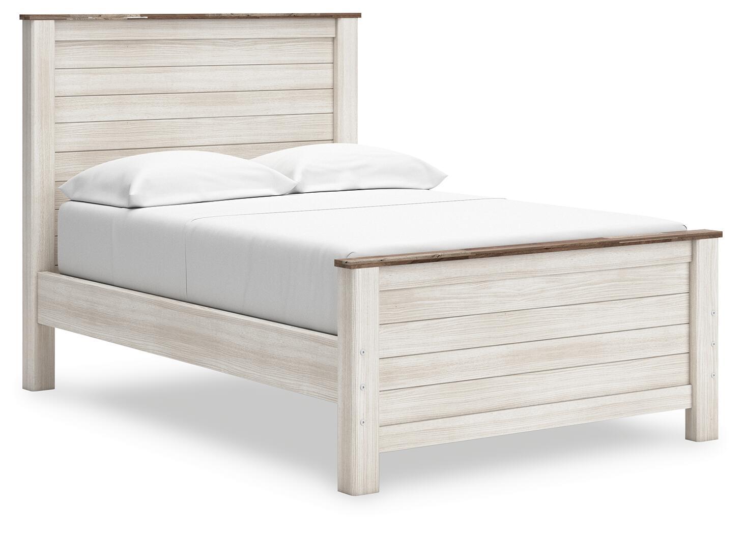 Willowton - Full Panel Bed - Whitewash