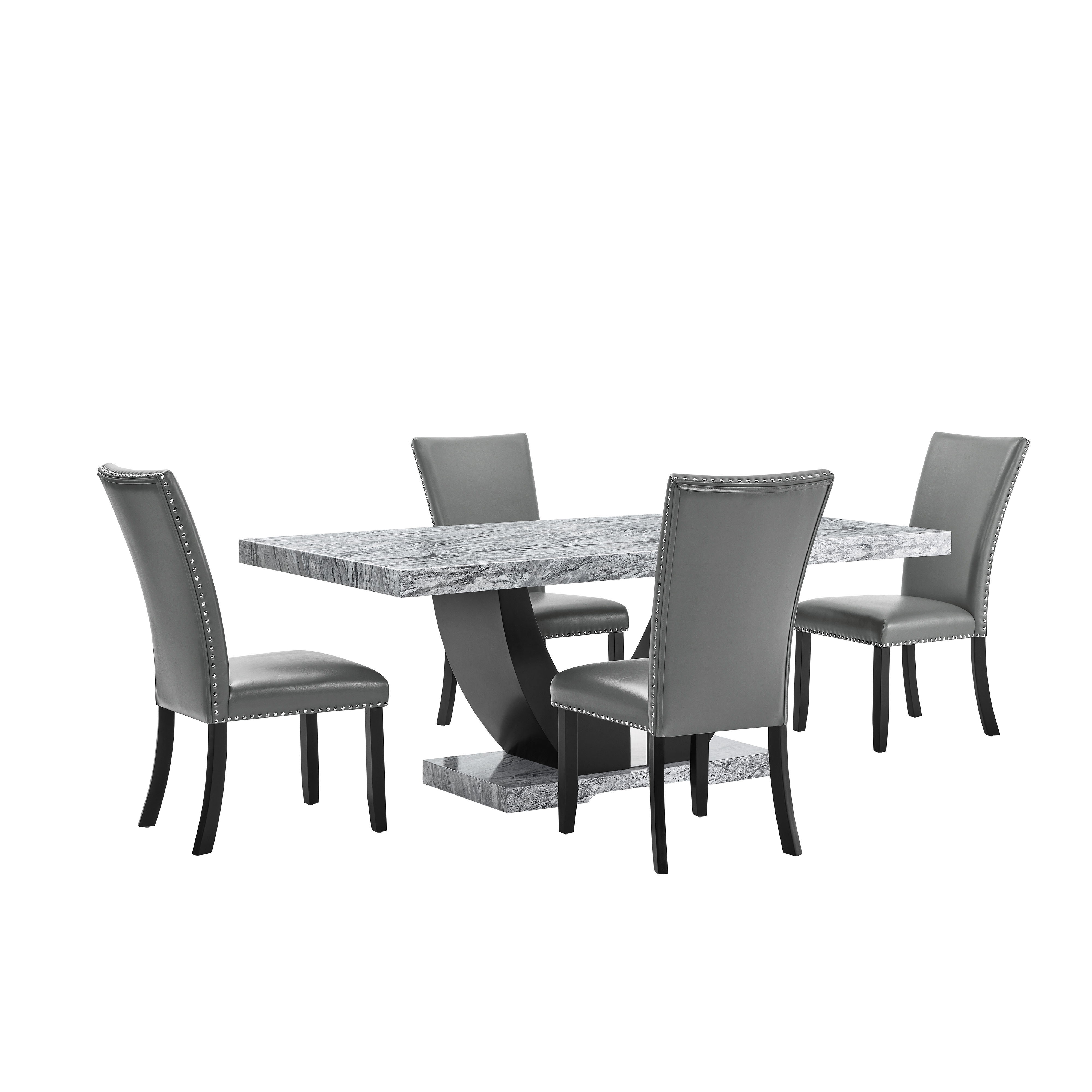 Lyra - Dining Table & 4 Chairs - Gray