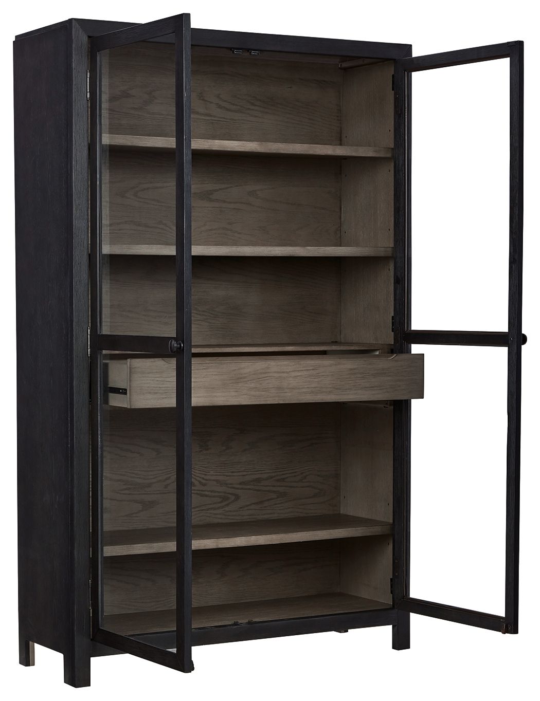 Lenston - Accent Cabinet with 2 Doors - Black / Gray