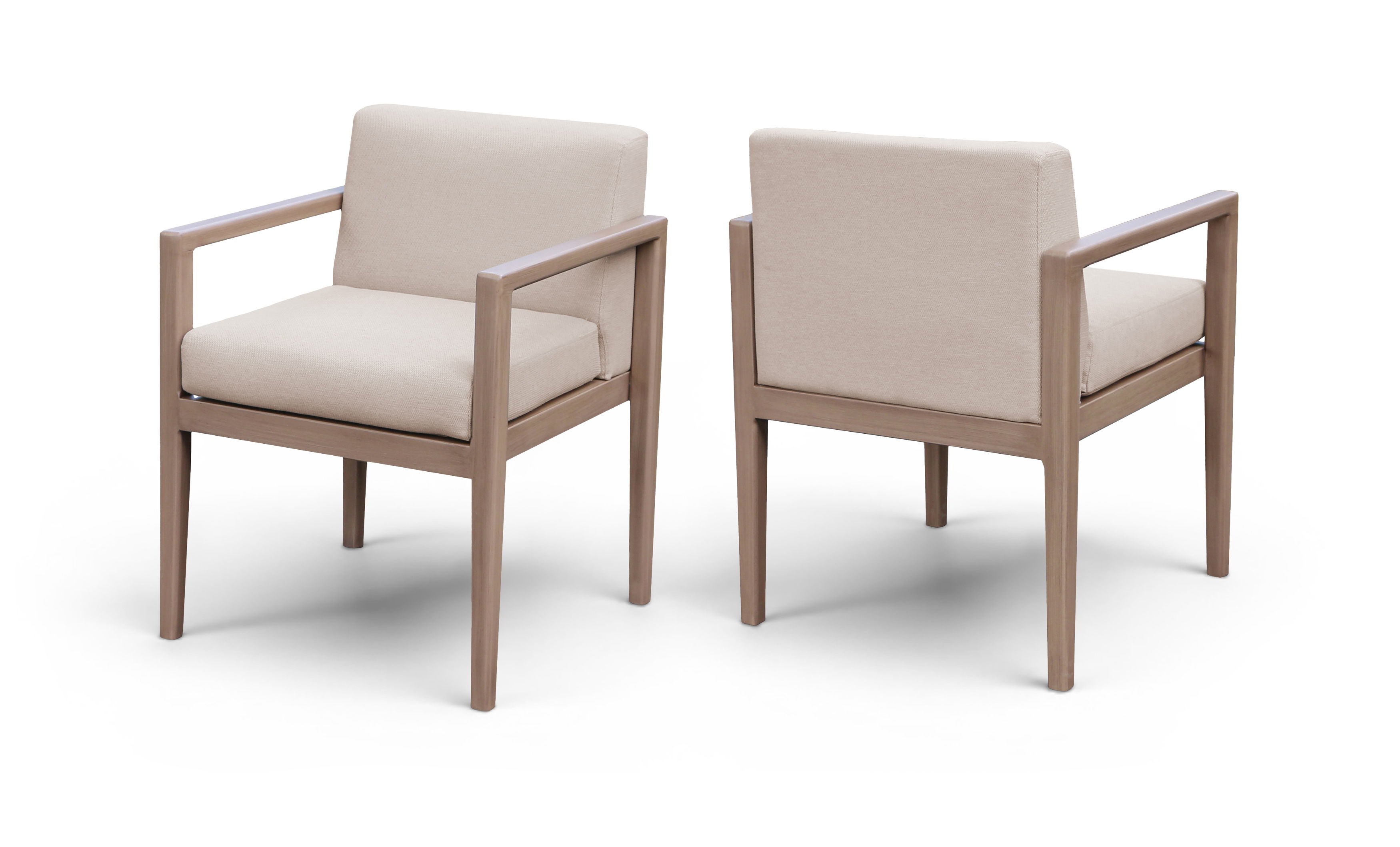 Solace - Olefin Performance Fabric Outdoor Patio Dining Arm Chair - Beige