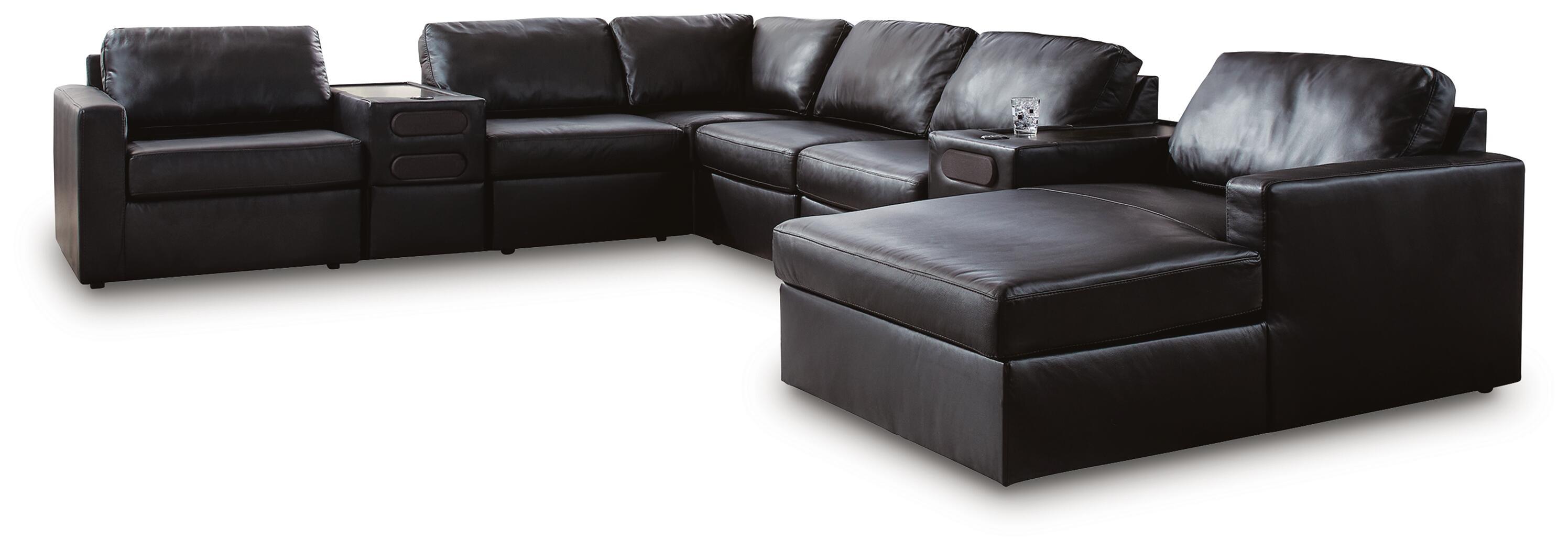 Modmax II – 8-Piece Sectional With RAF Corner Chaise And Audio Consoles – Black