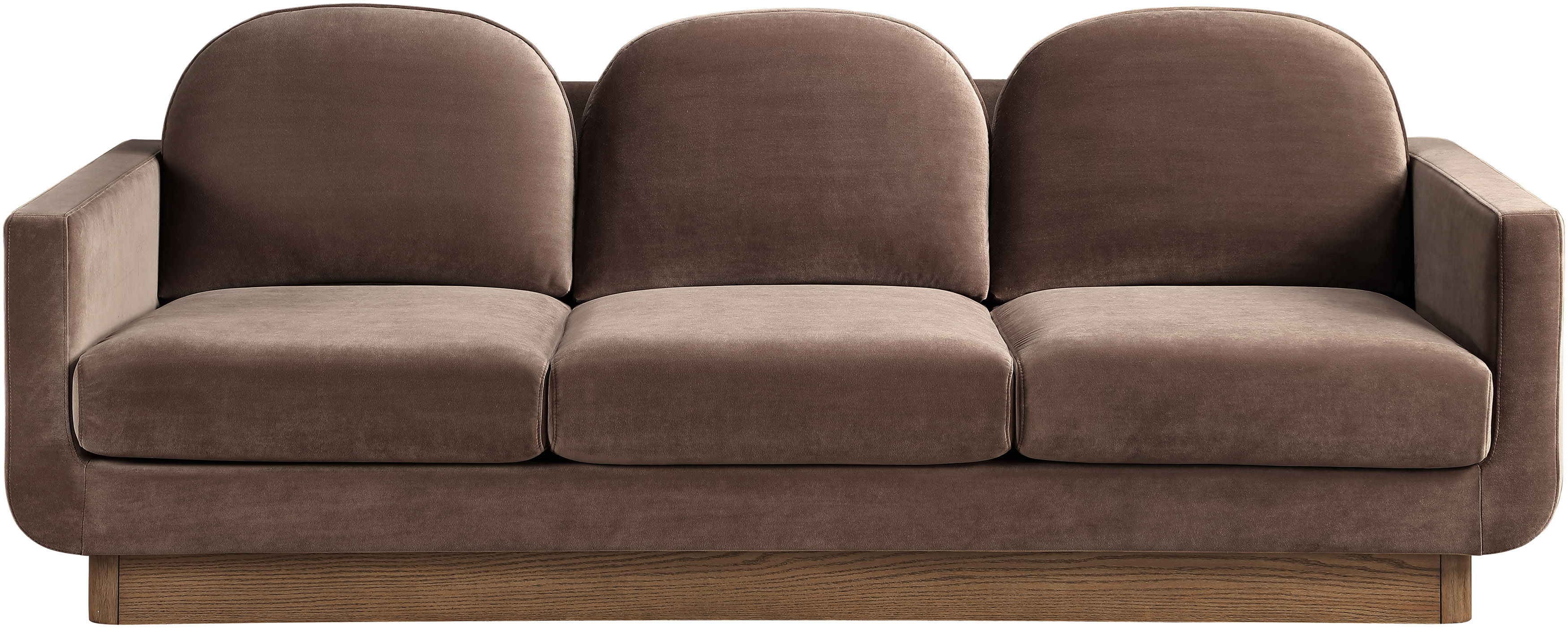 Diviento - Velvet Performance Fabric Upholstered Sofa - Brown