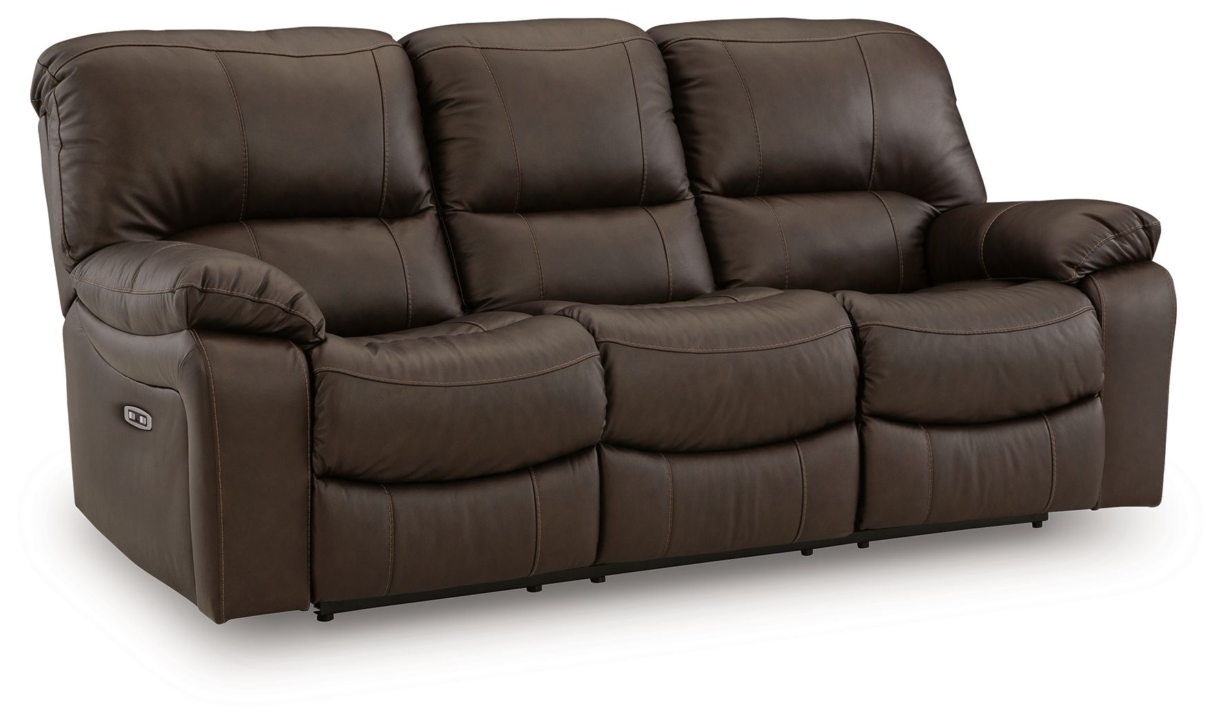 Ashley Furniture Leesworth - 3 Pc. - Power Reclining Sofa, Loveseat, Rocker Recliner - Dark Brown - Image 2