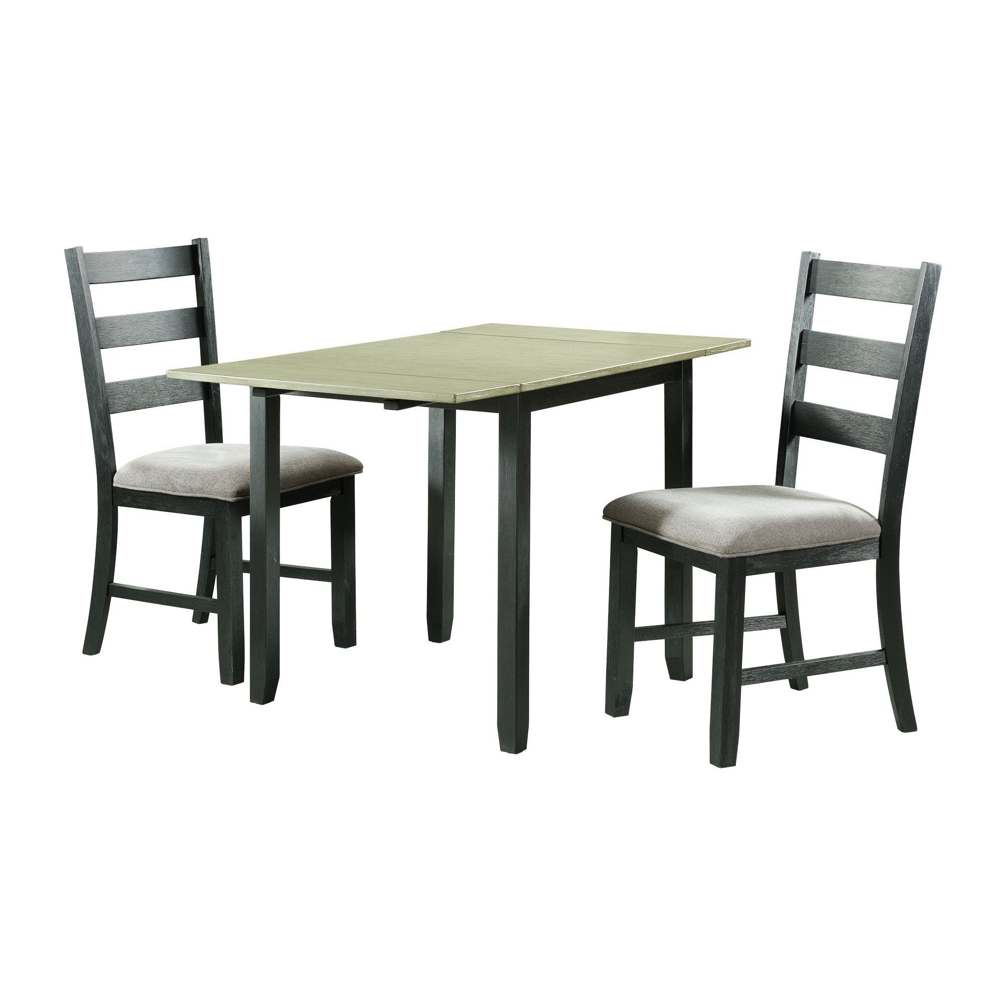 3 Pc · Drop Leaf Dining Set Table & Two Chairs
