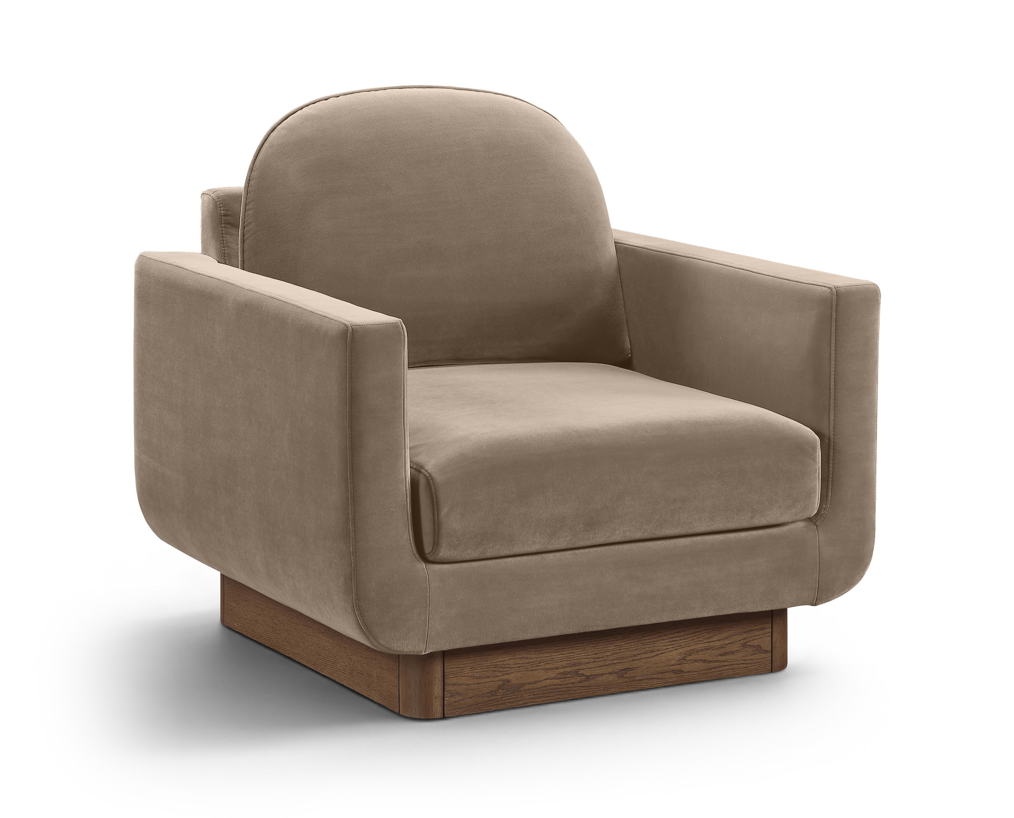 Diviento - Velvet Performance Fabric Upholstered Accent Chair - Taupe