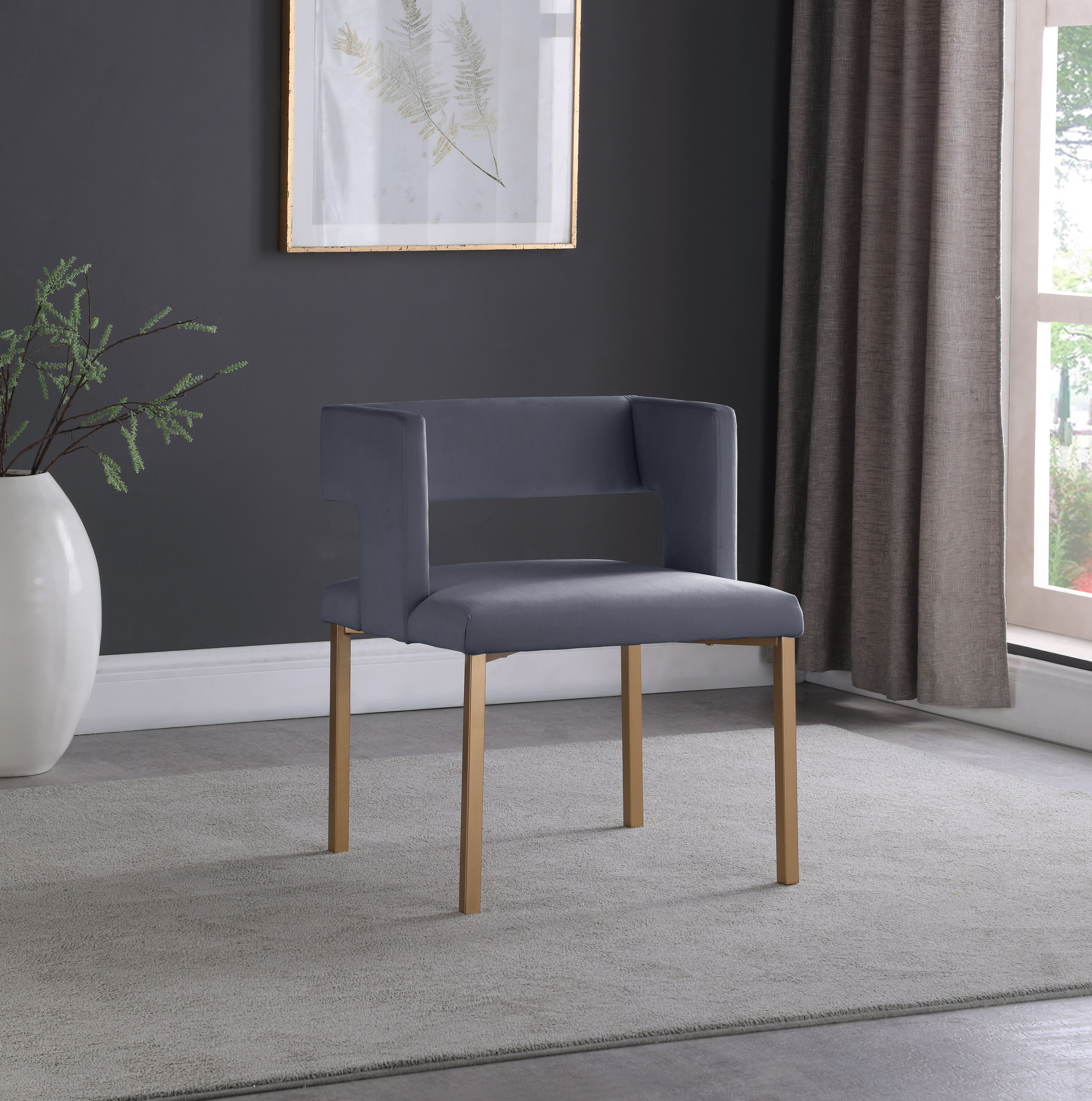 Caleb - Fabric Dining Chair (Set of 2) - Gray