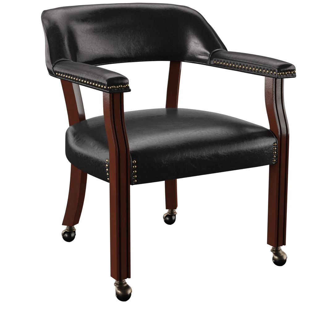 Tournament - Arm Chair With Casters - Black