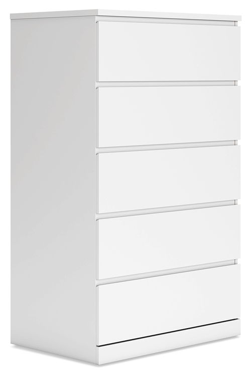 Onita - Five Drawer Chest - White, white