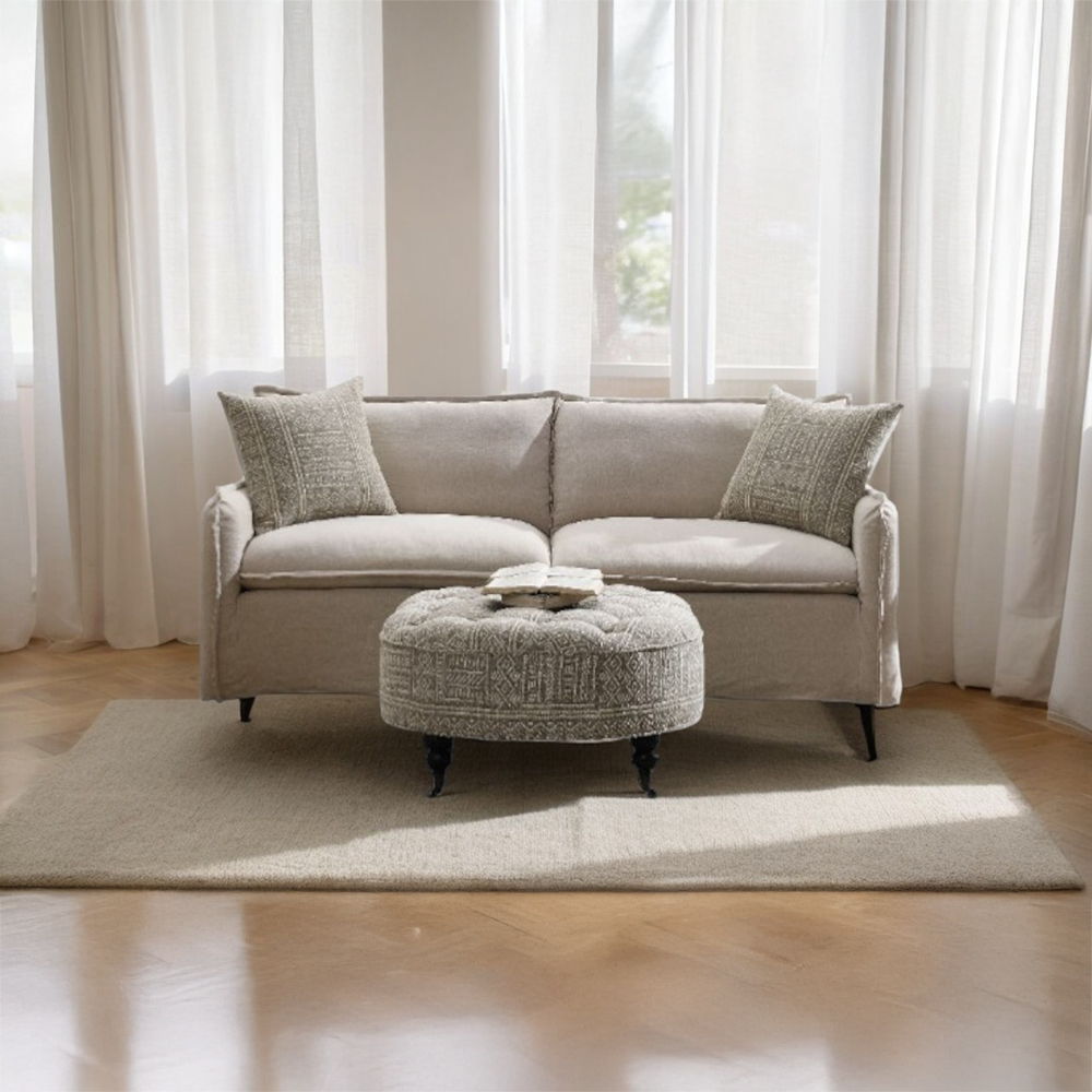 Upendo - Sofa With 2 Pillows - Beige Linen, beige, view 8